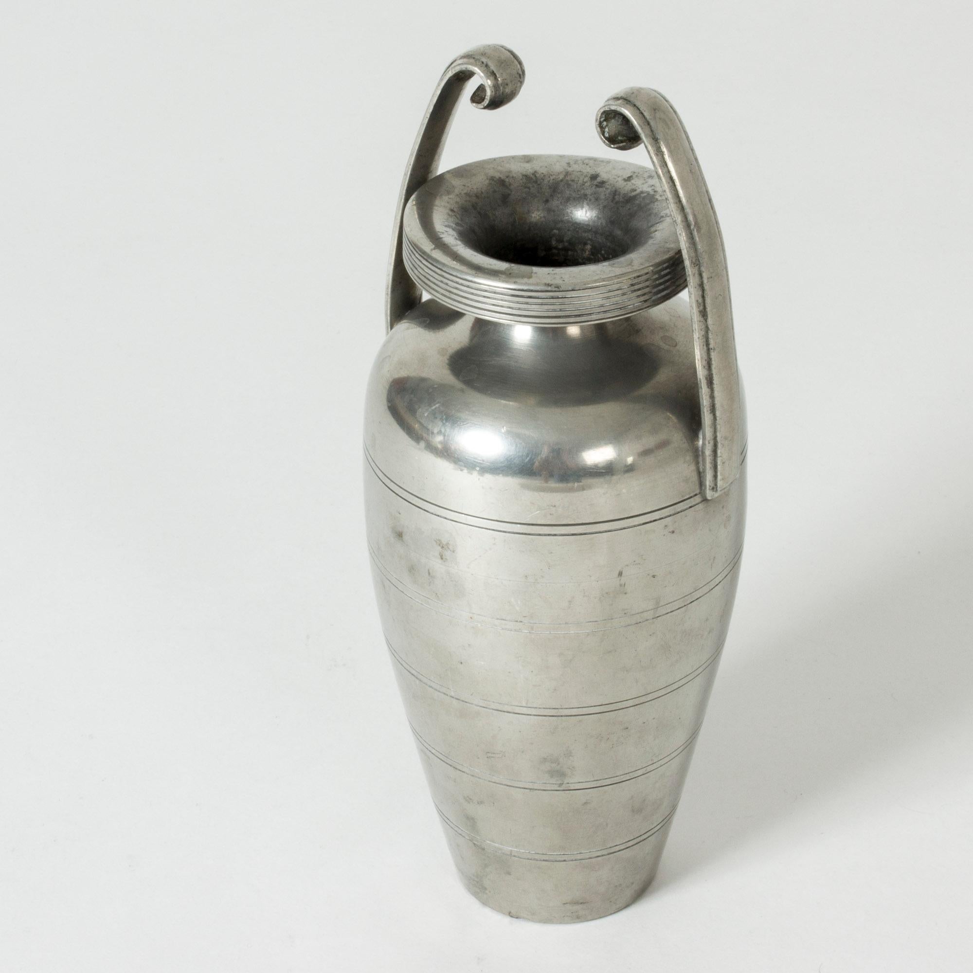 Swedish Pewter Vase by Sylvia Stave for C. G. Hallberg, 1933 In Good Condition In Stockholm, SE