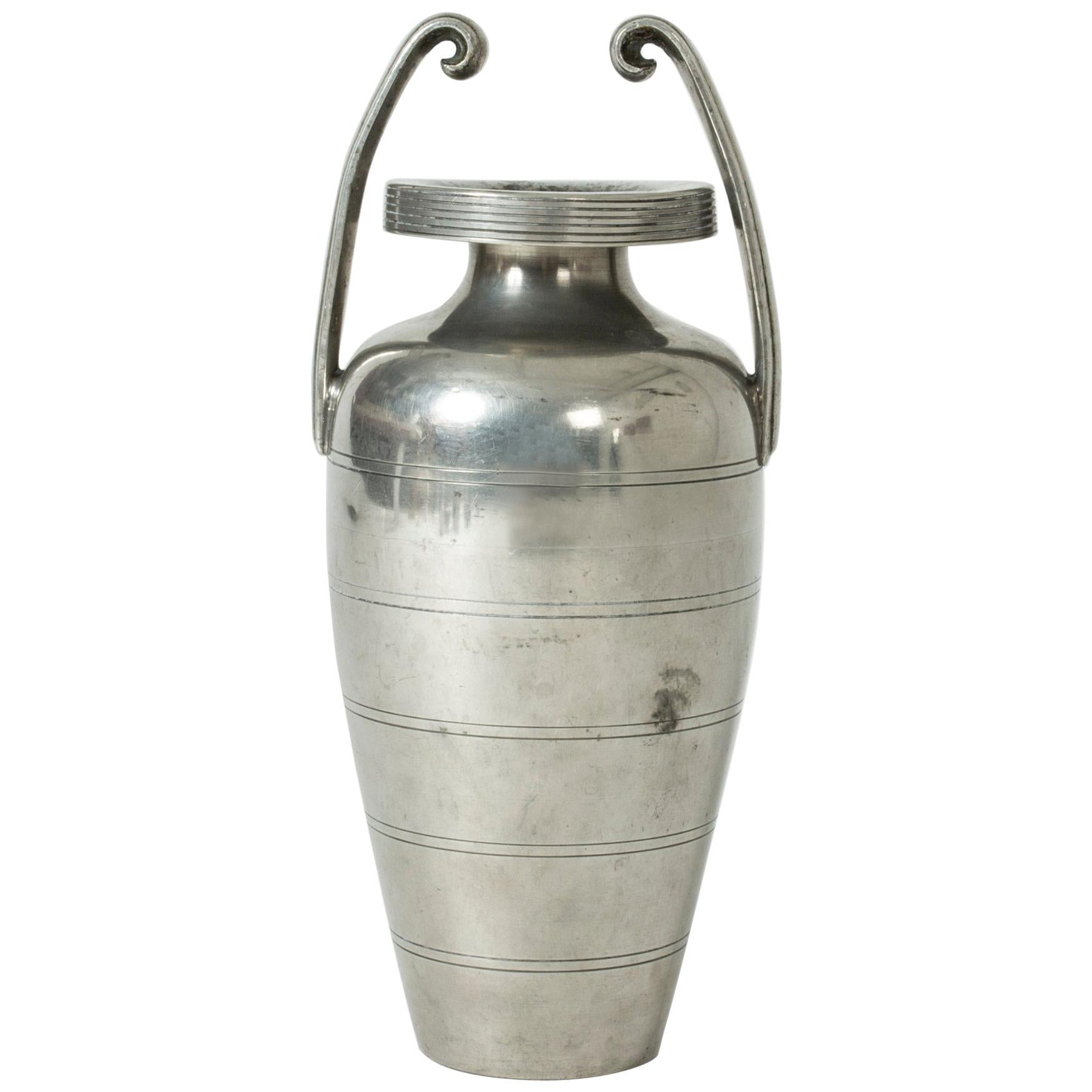 Swedish Pewter Vase by Sylvia Stave for C. G. Hallberg, 1933