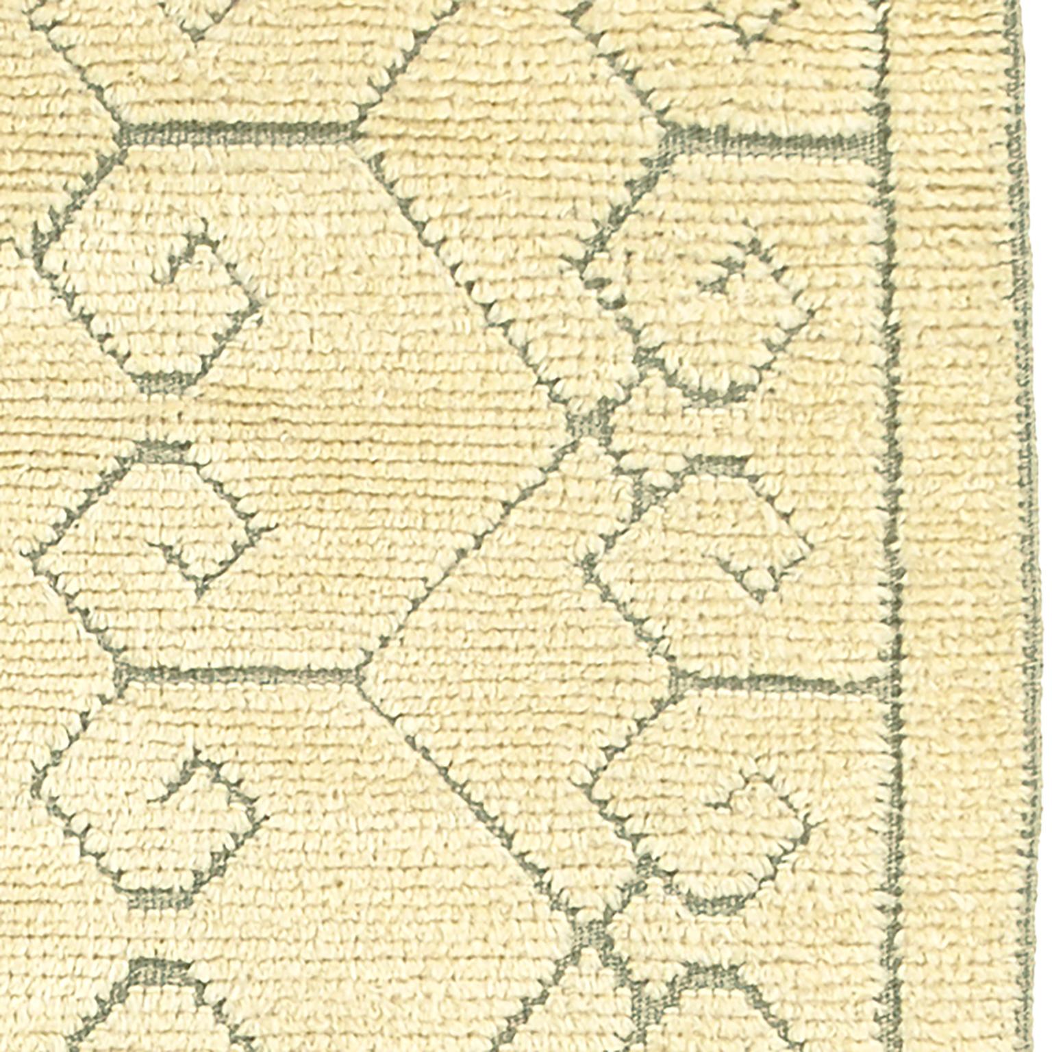 Hand-Woven Swedish Pile & Flat-Weave Rug For Sale
