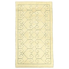 Vintage Swedish Pile & Flat-Weave Rug