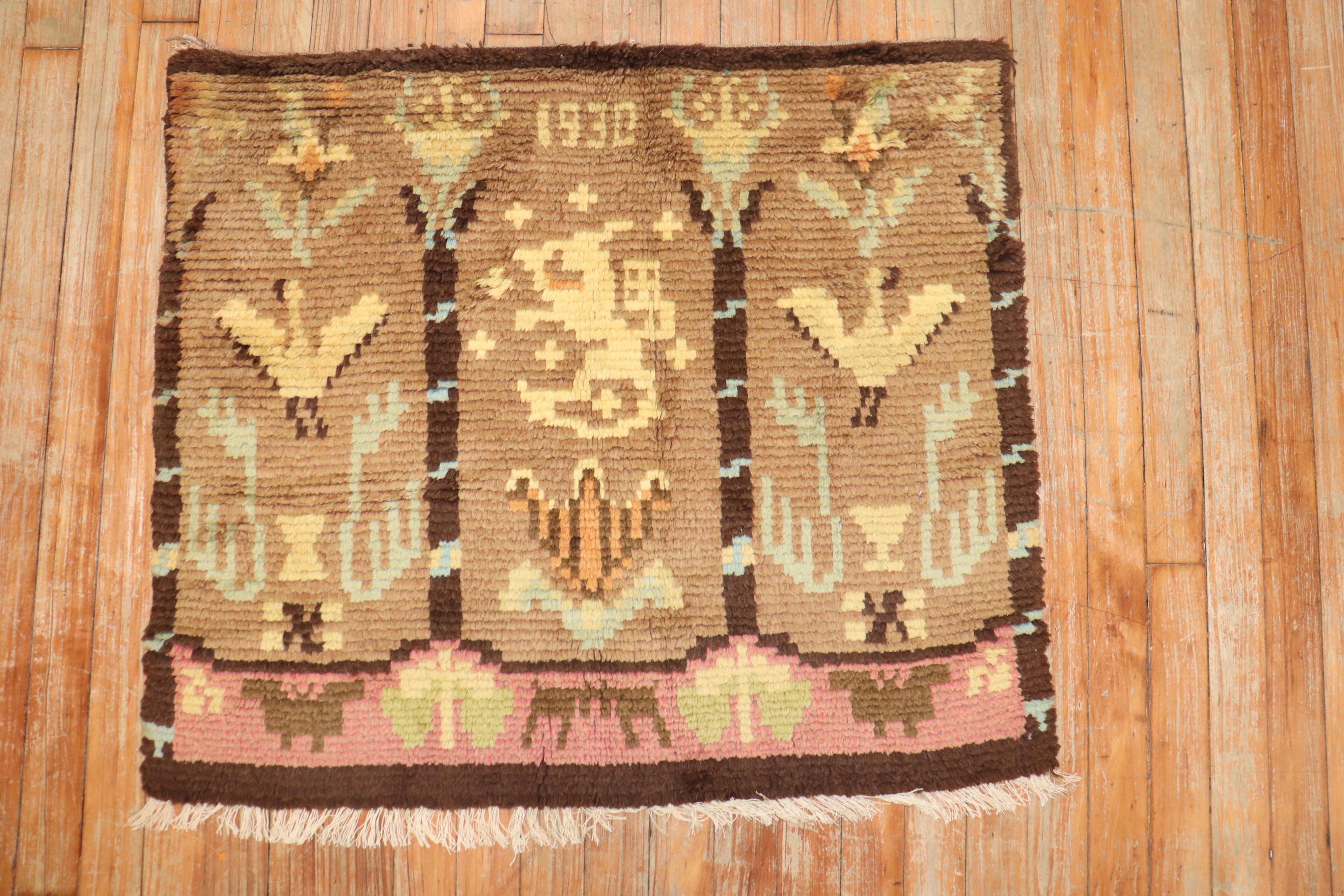 Hollywood Regency Swedish Pile Small Rug For Sale