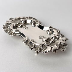 Swedish pin tray in silver dated 1865 in Rococo Revival