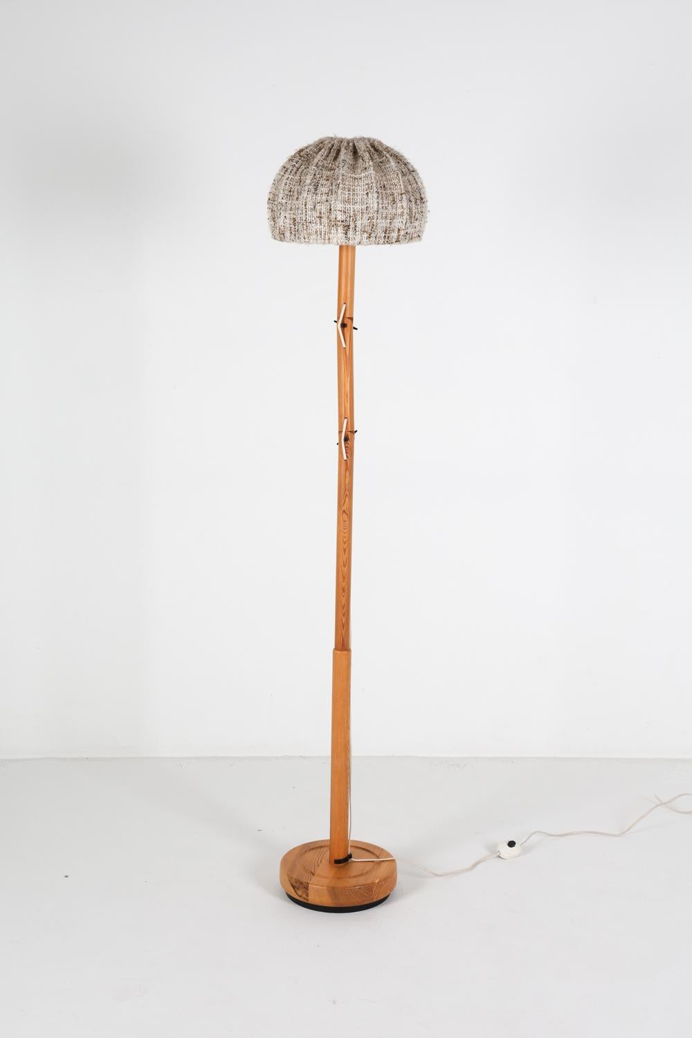 Mid-Century Modern Swedish Pine Articulated Floor Lamp, Circa 1970's For Sale