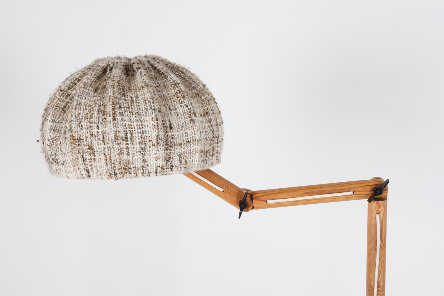 Swedish Pine Articulated Floor Lamp, Circa 1970's For Sale 3