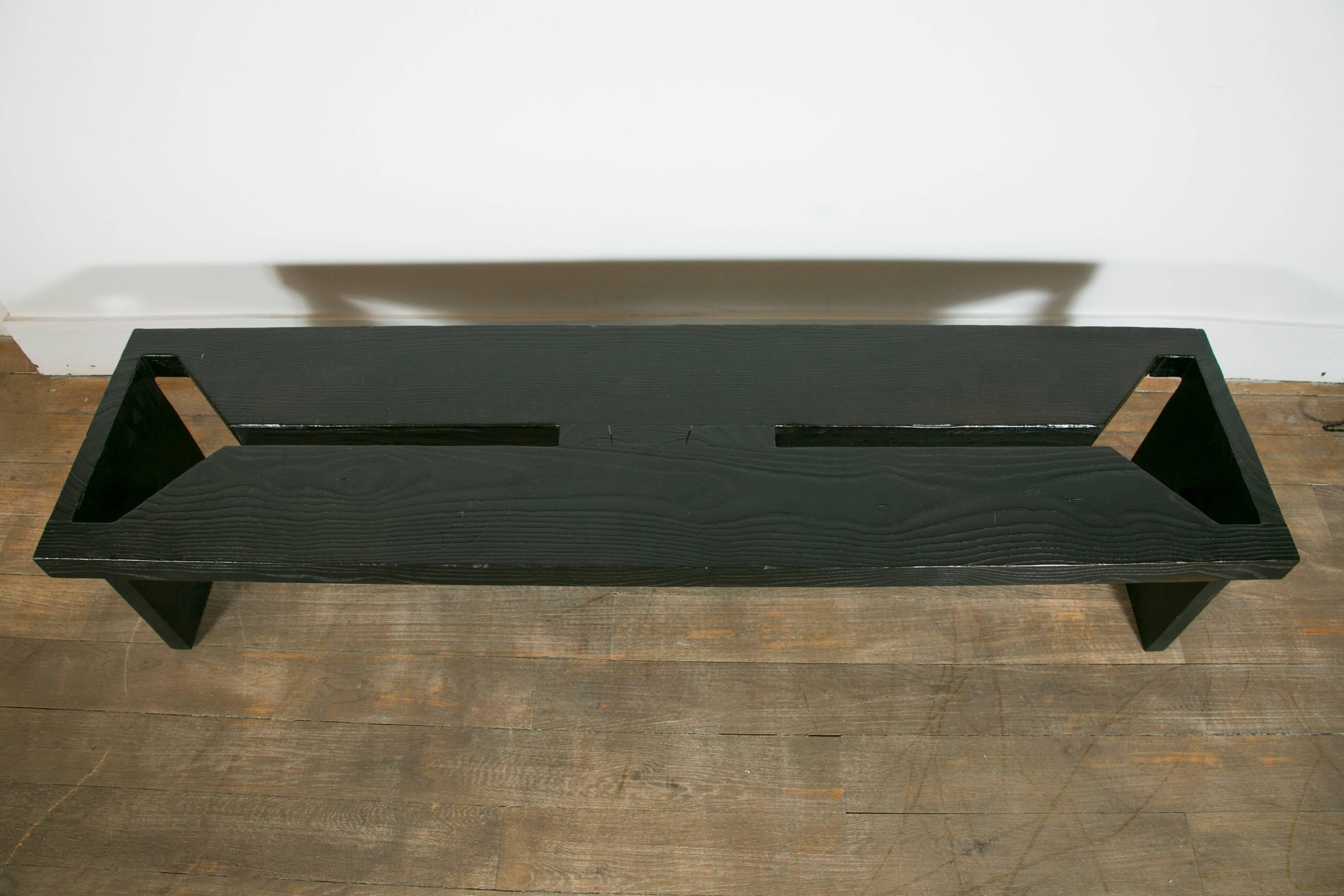 Black tinted pine bench
Sweden, 1960s.

 