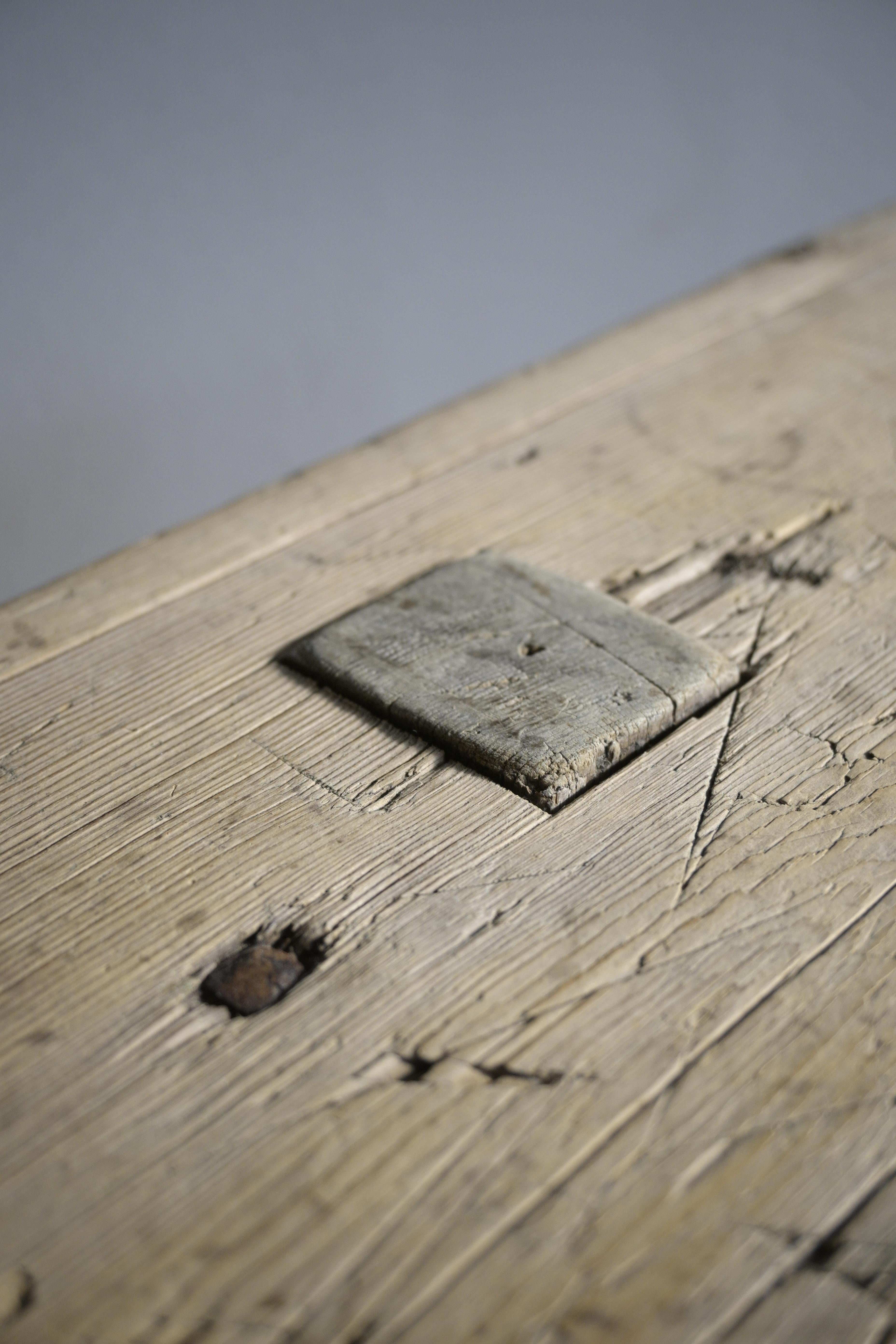 Swedish Bench circa 1840

Sturdy bench with a beautiful patina, antique nails and smooth surfaces.

The wood is of substantial thickness, almost 5 cm/1.9 inch.

Made out of pine wood.

Height: 50 cm/19.6 inch
Depth: 30 cm/11.8 inch
Width: 171