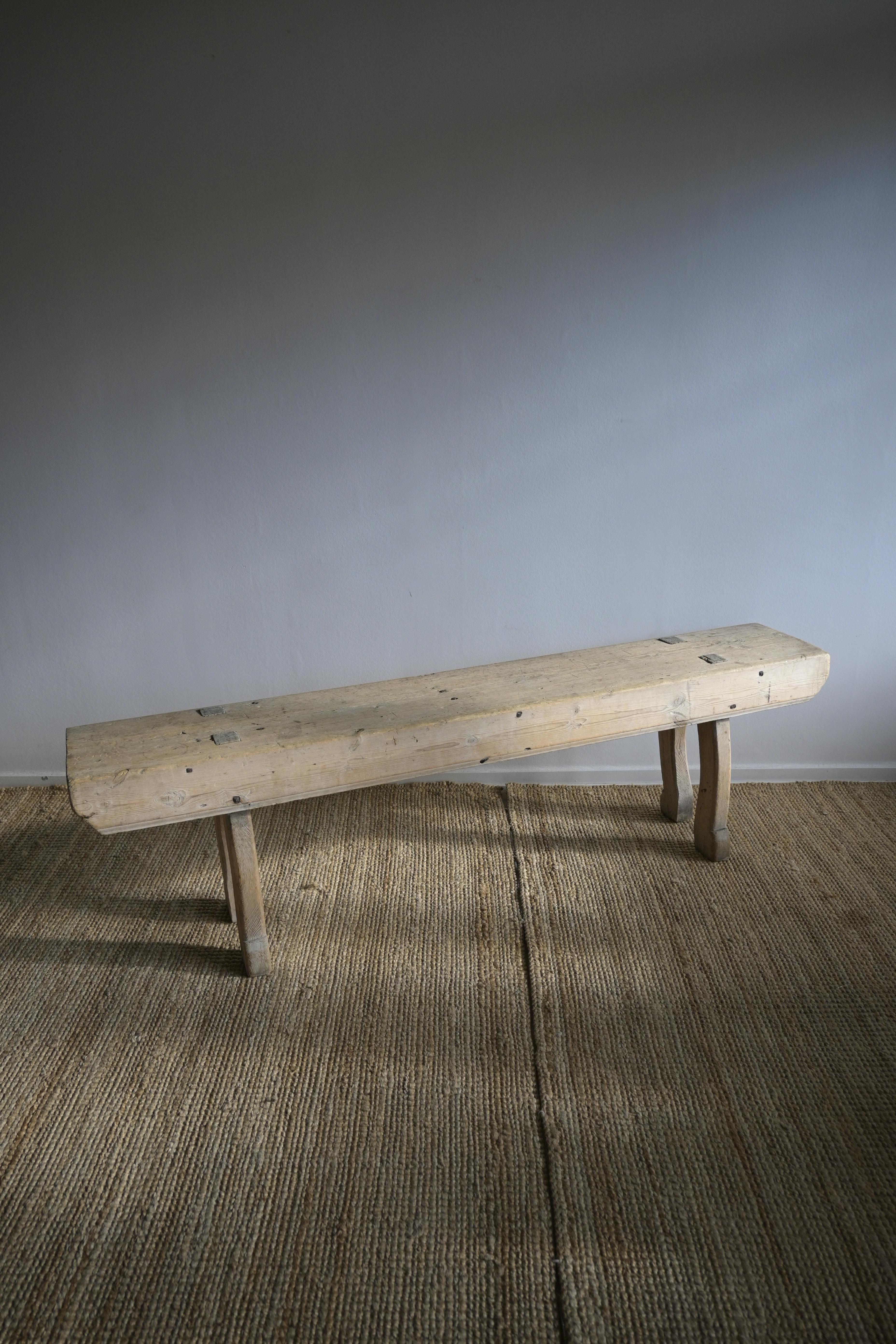 Scandinavian Modern Swedish Pine Bench circa 1840