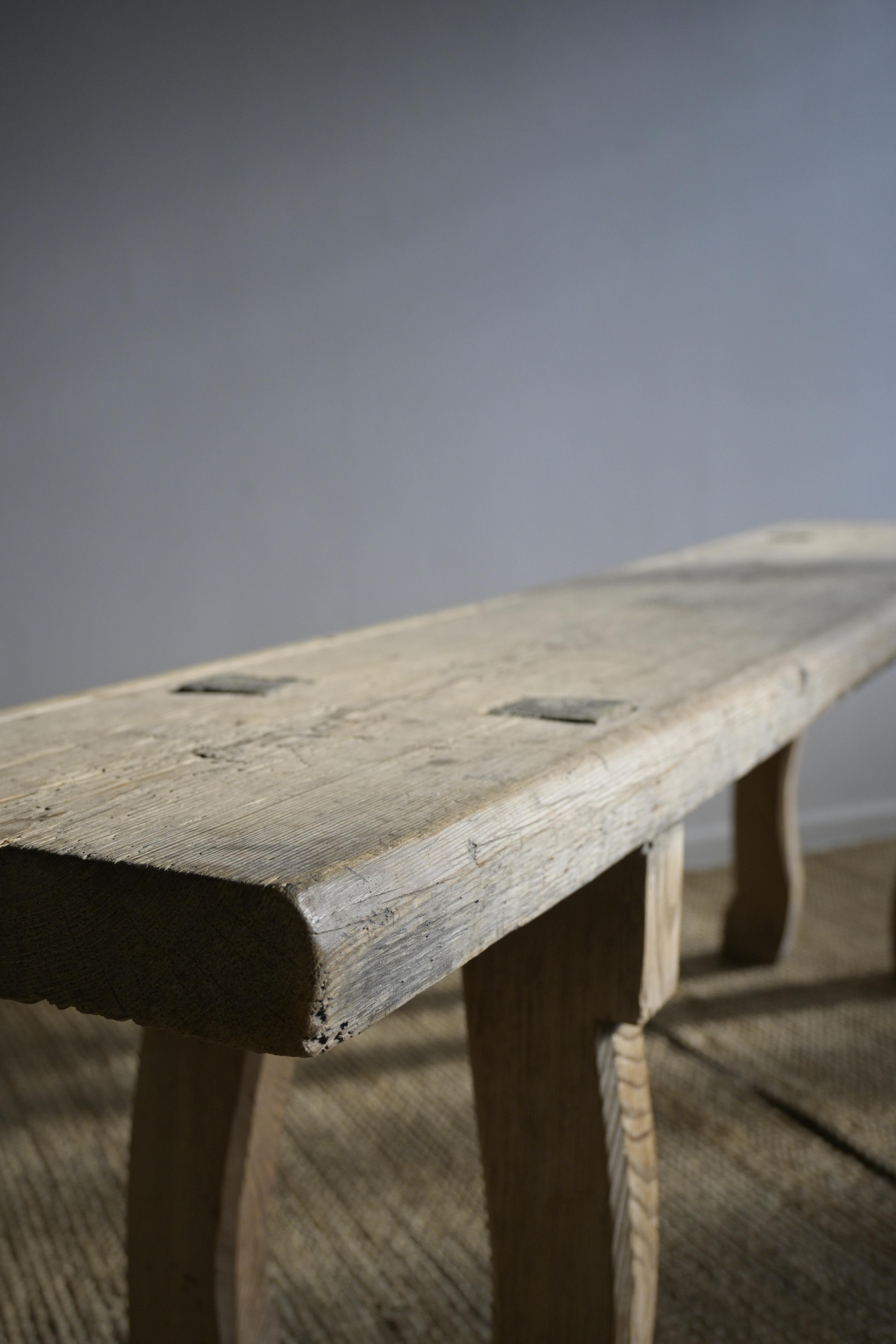 Hand-Crafted Swedish Pine Bench circa 1840