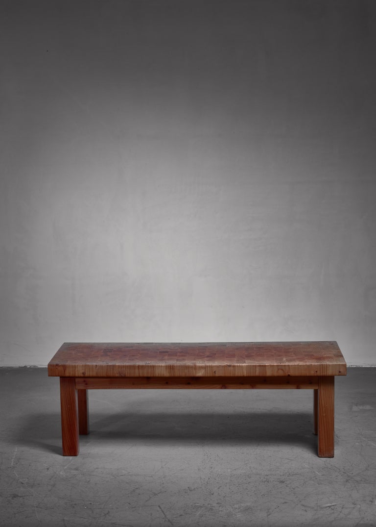 Leif Wikner pine bench or end table, 1960s For Sale at 1stDibs