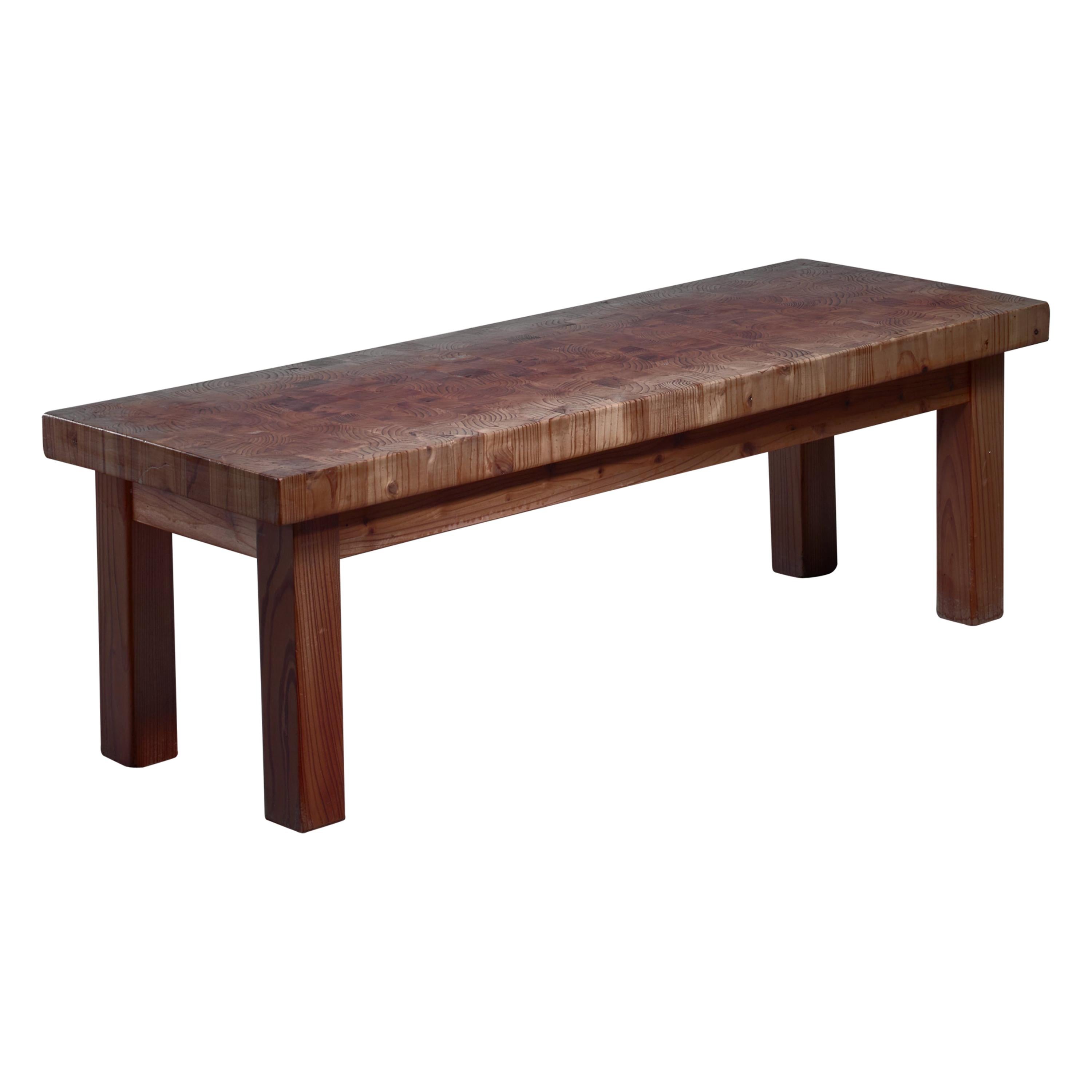 Leif Wikner pine bench or end table, 1960s For Sale at 1stDibs