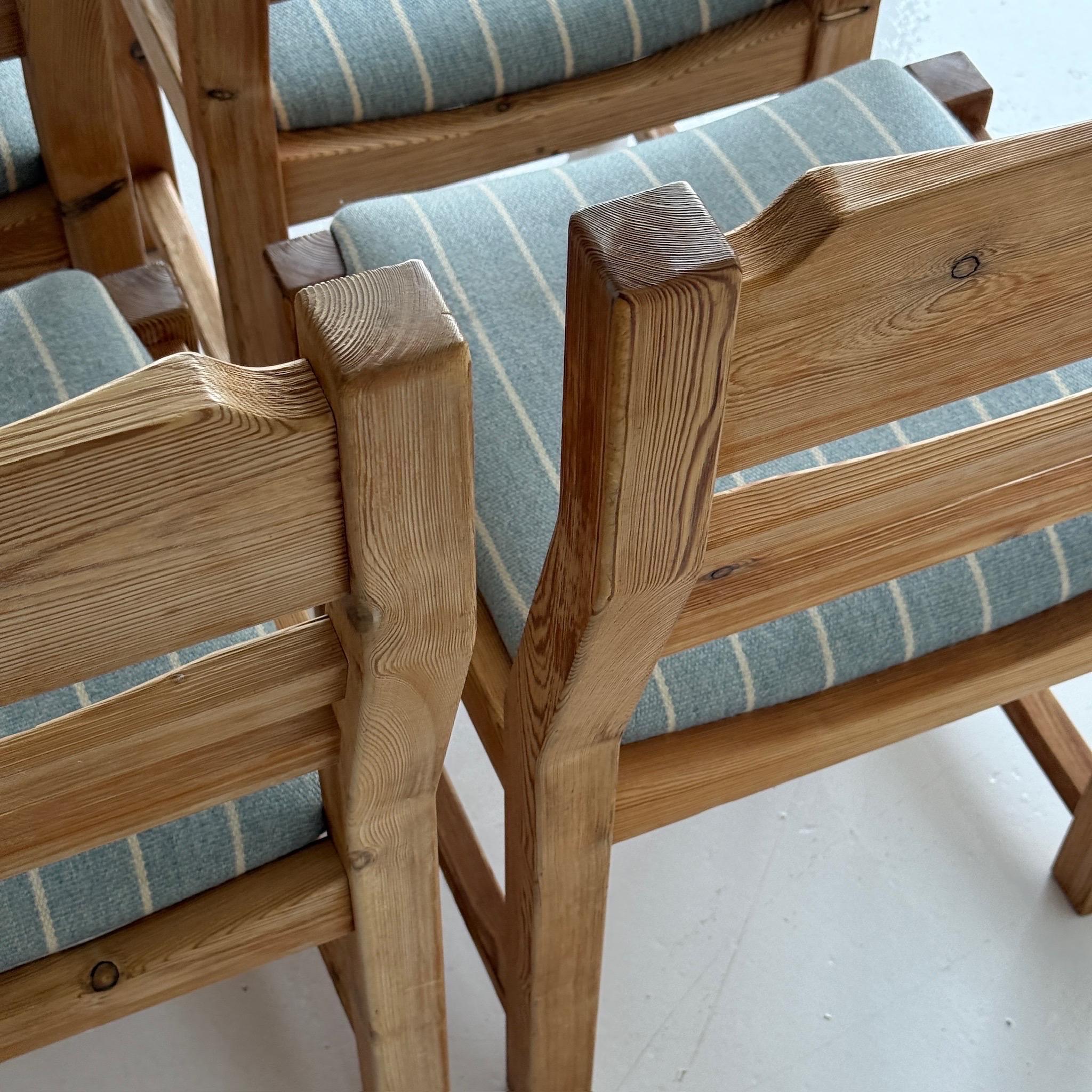 Mid-Century Modern Swedish Pine Brutalist Dining Chairs For Sale