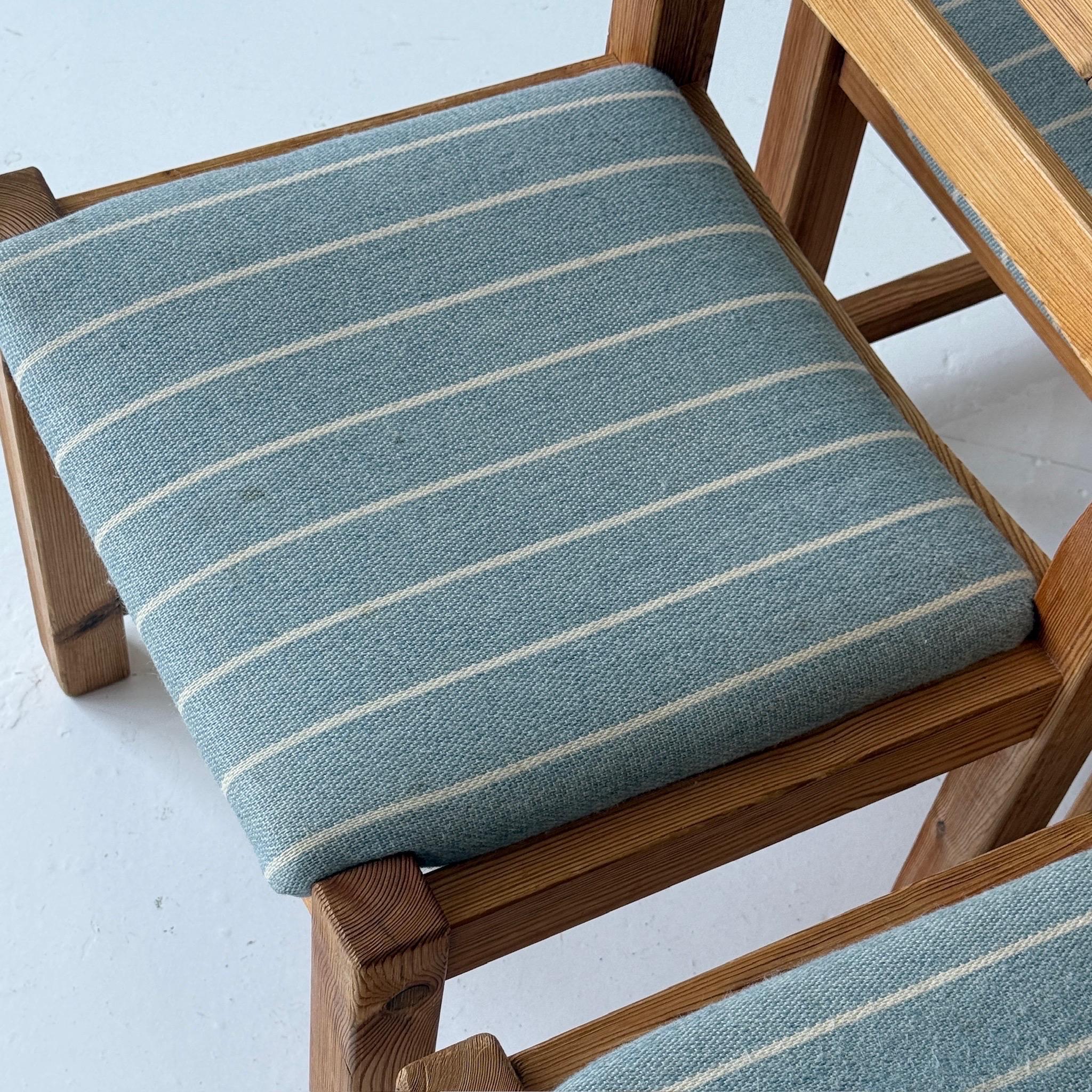 Upholstery Swedish Pine Brutalist Dining Chairs For Sale