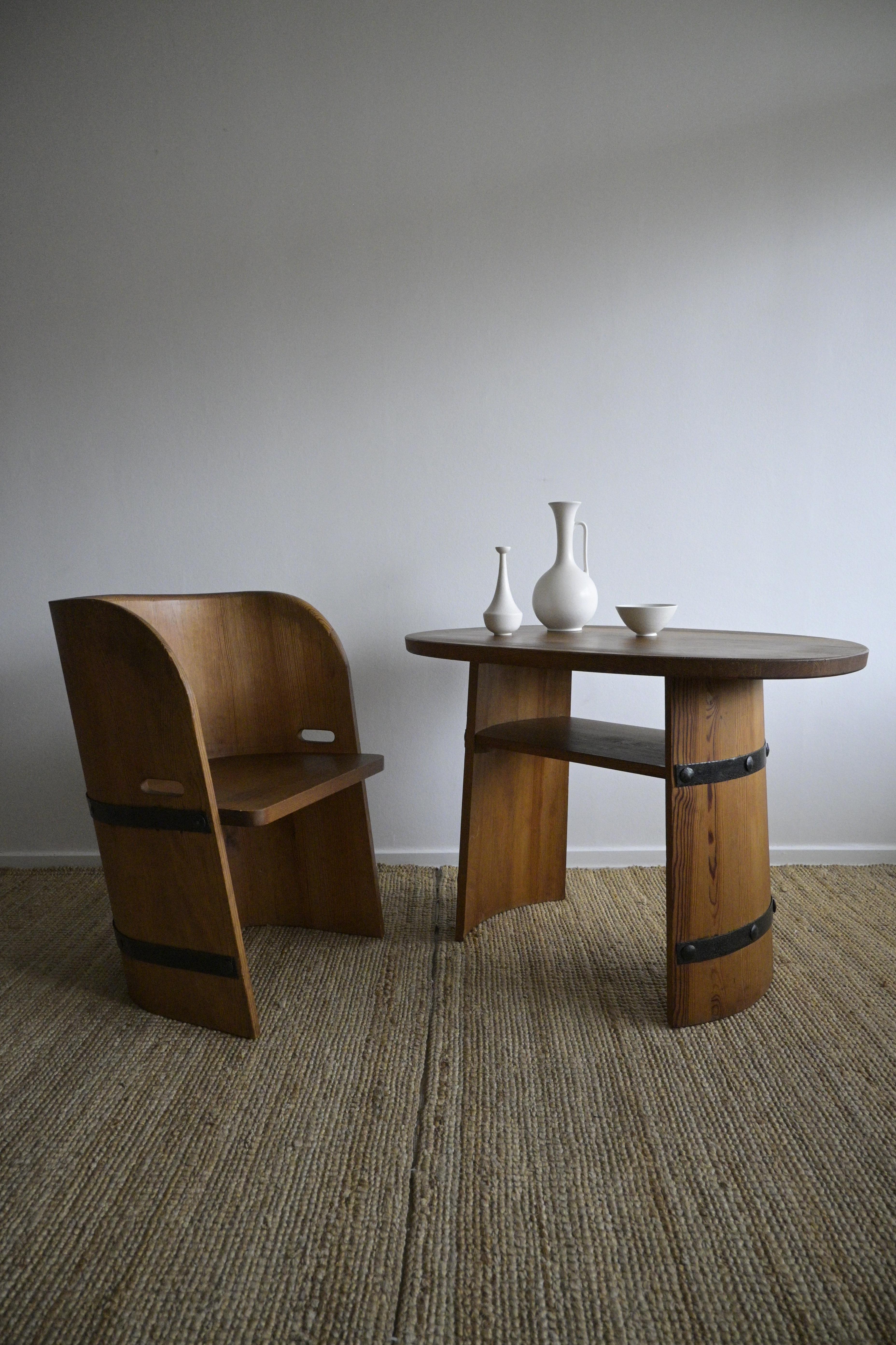 Swedish pine chair produced by Åby Möbelfabrik, 1940s For Sale 5