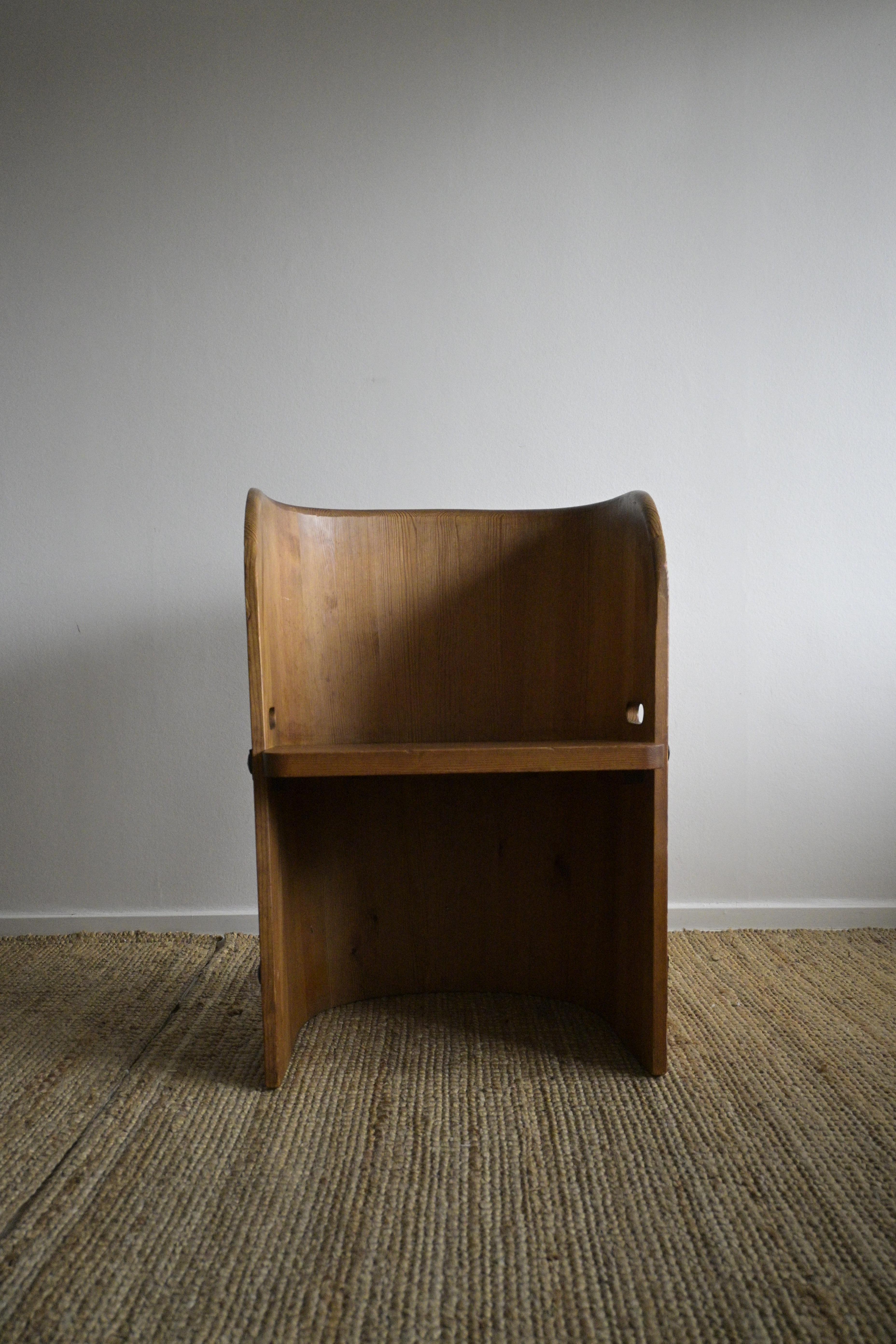 Iron Swedish pine chair produced by Åby Möbelfabrik, 1940s