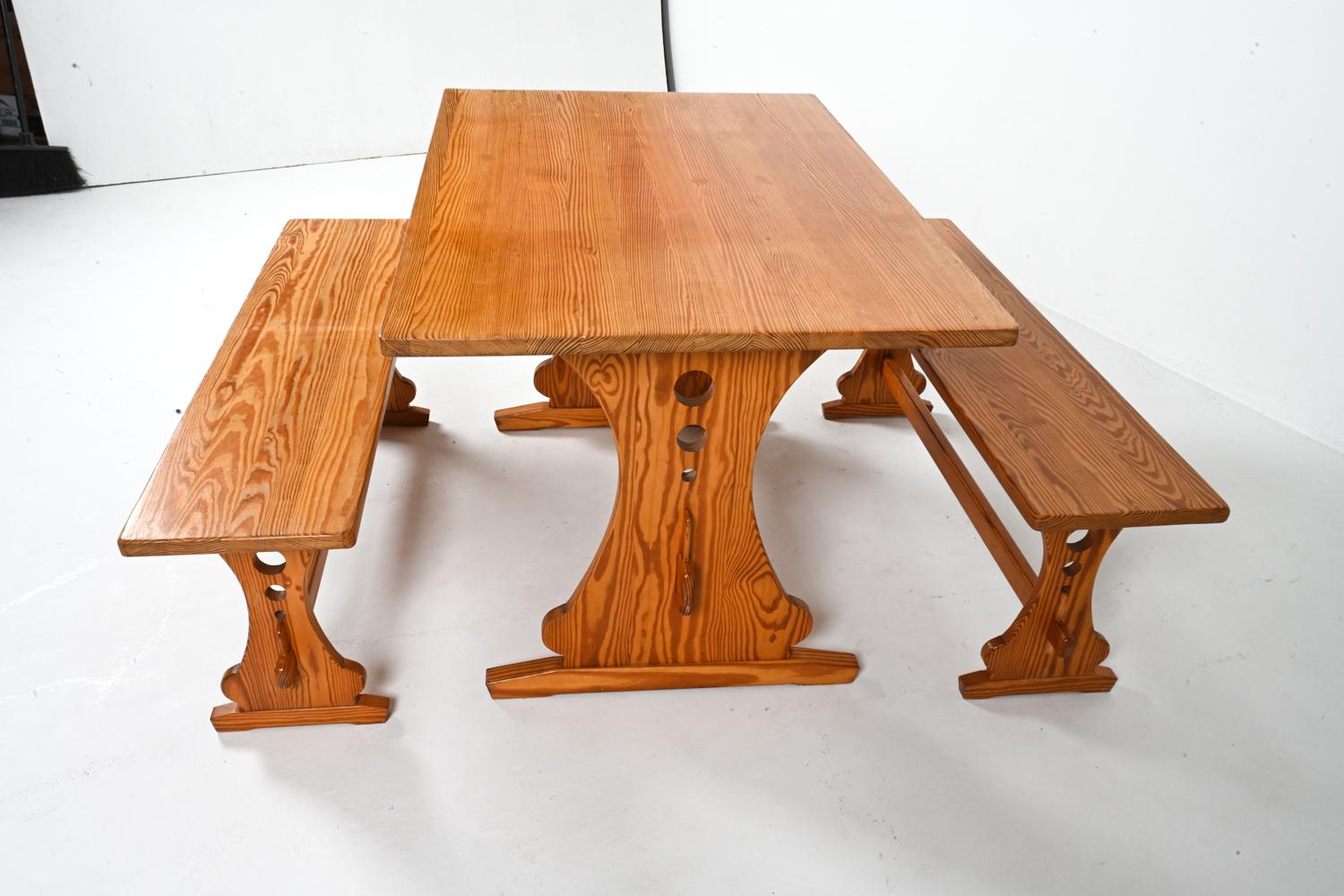 Mid-Century Modern Ensemble de salle à manger en pin suédois, vers 1970 en vente