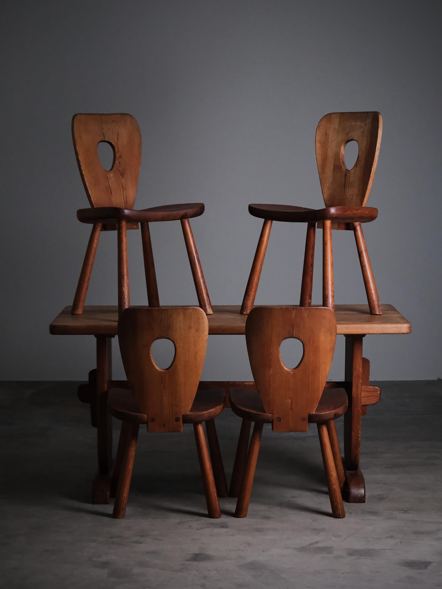 Swedish pine dining table by Bo Fjaestad for Arvika Konsthantverk, 1930s For Sale 2