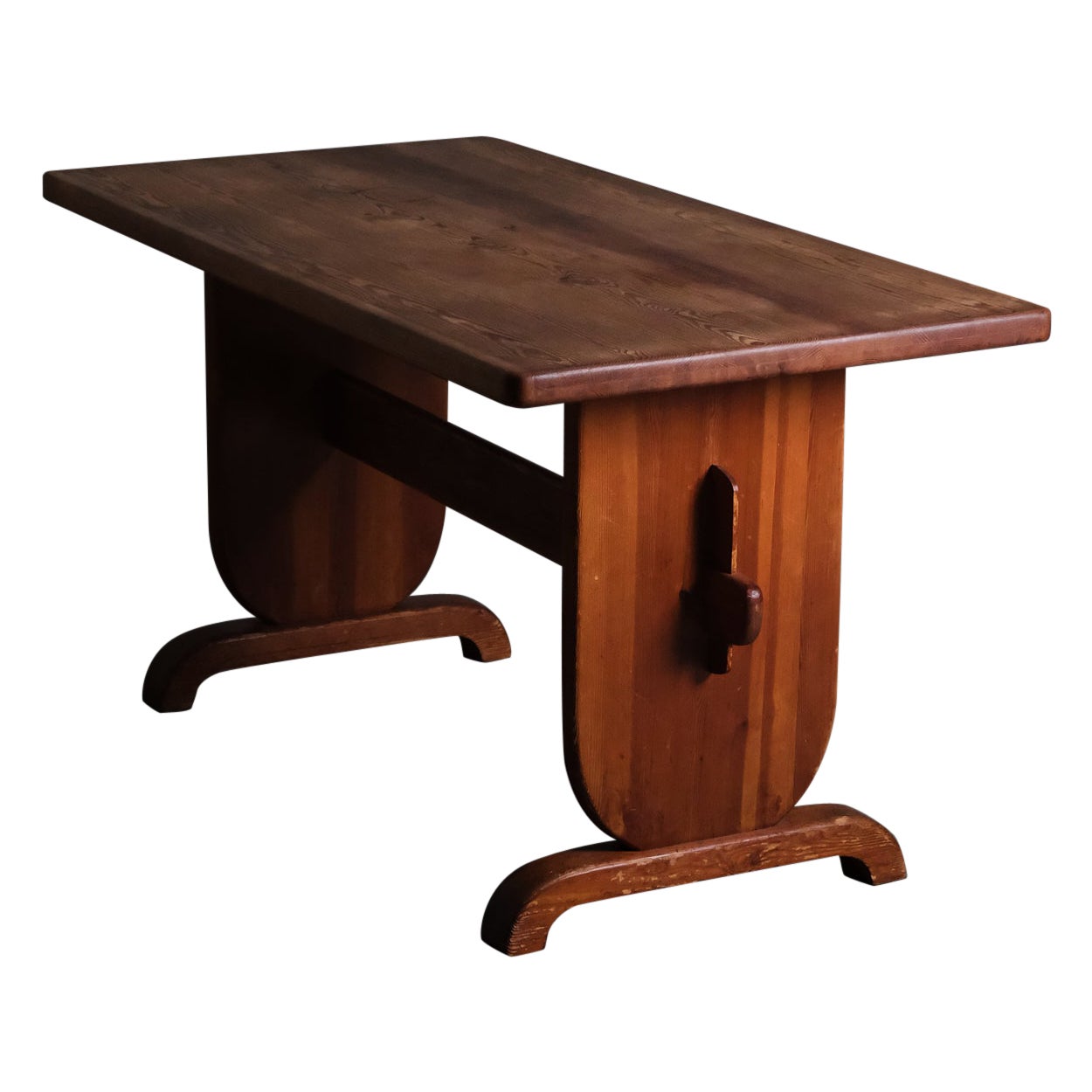 Swedish pine dining table by Bo Fjaestad for Arvika Konsthantverk, 1930s