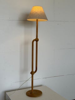 Swedish Pine Floor Lamp, Adjustable Sculptural Frame, 1970s