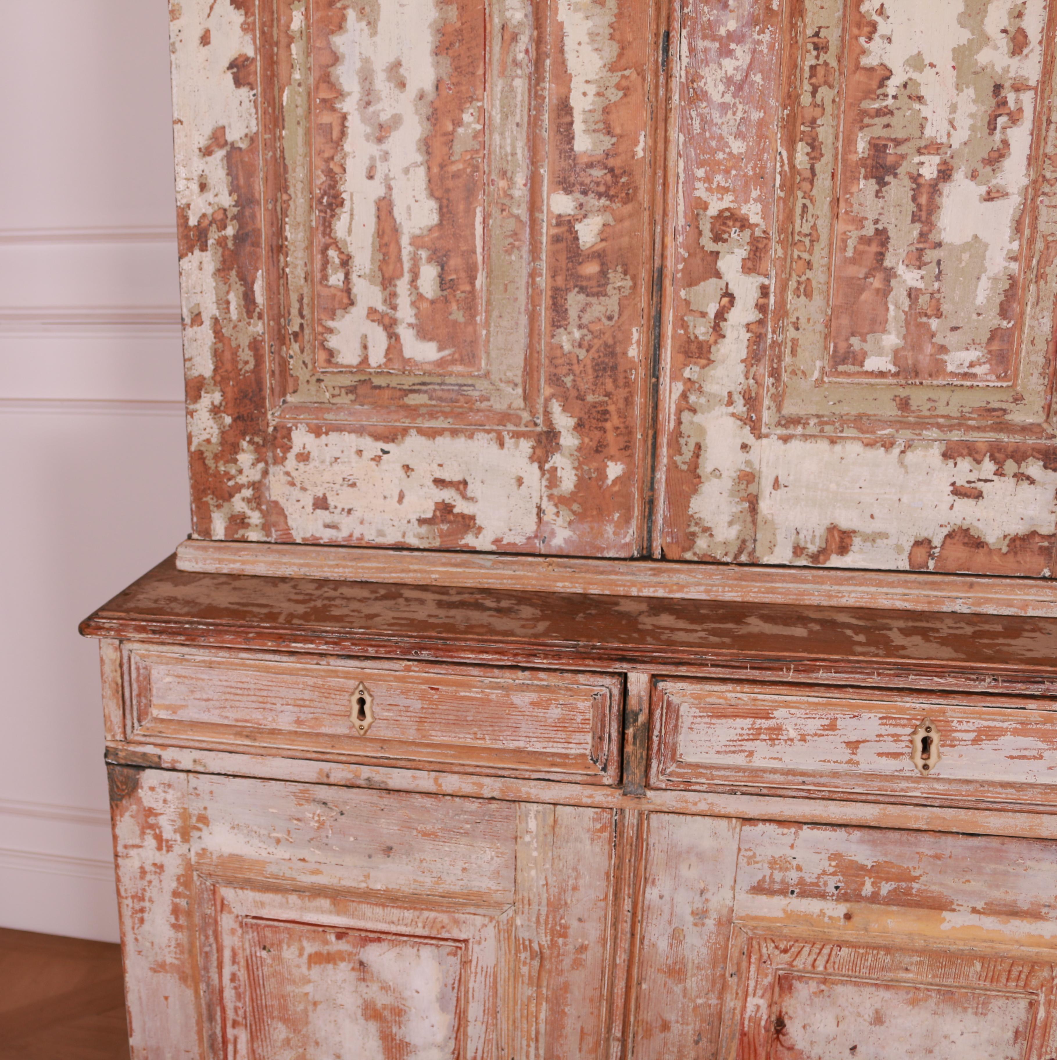 19th Century Swedish Pine Linen Cupboard For Sale