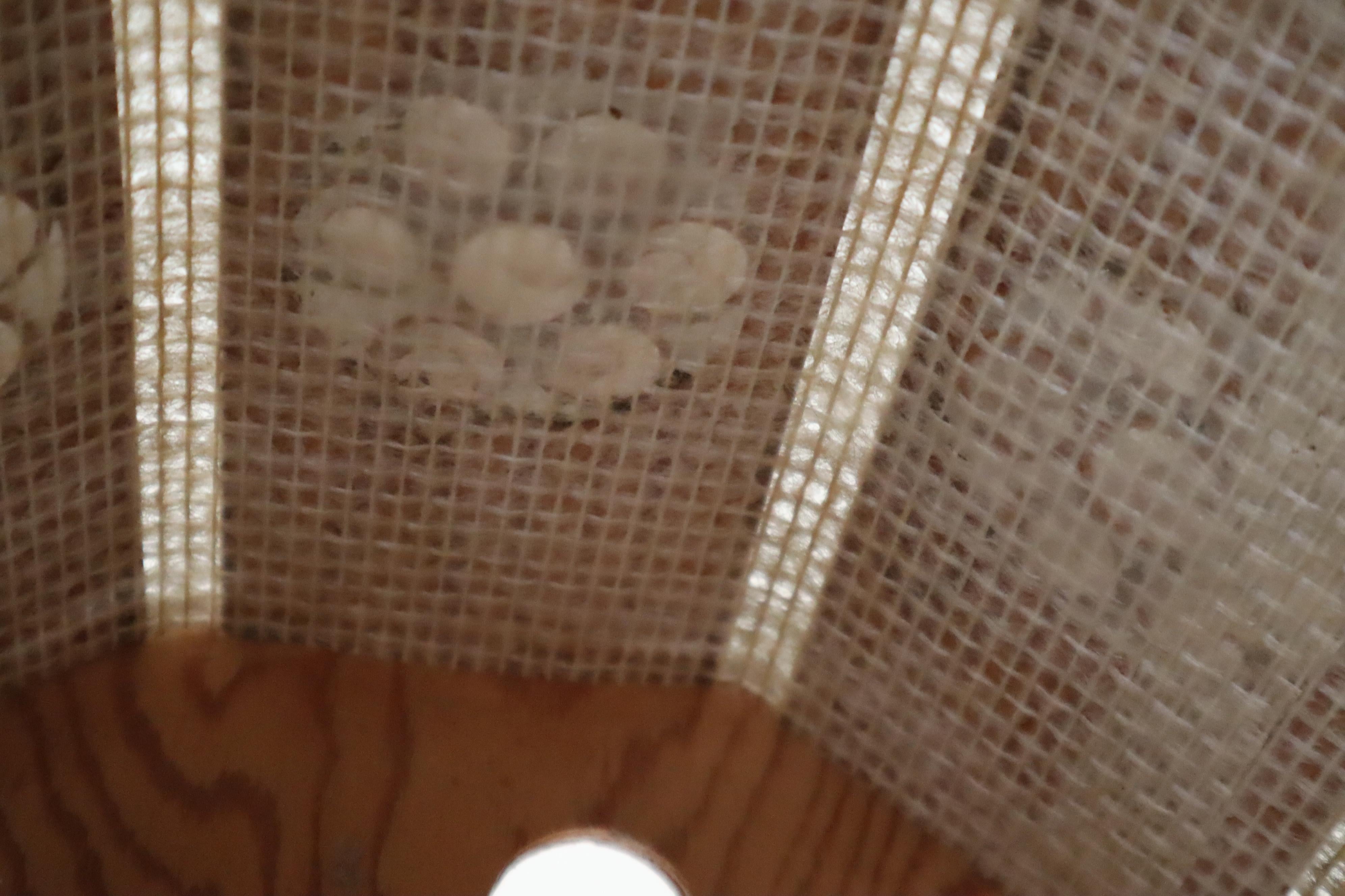 Scandinavian Modern Swedish Pine Pendant Lamp With Chipboard Decorations For Sale