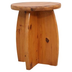 Tabouret suédois rustique en pin, 1970