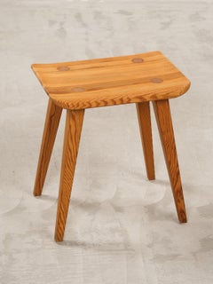 Swedish Pine Stool Model "Visingsö" by Carl Malmsten for Waggeryds Möbelfabrik