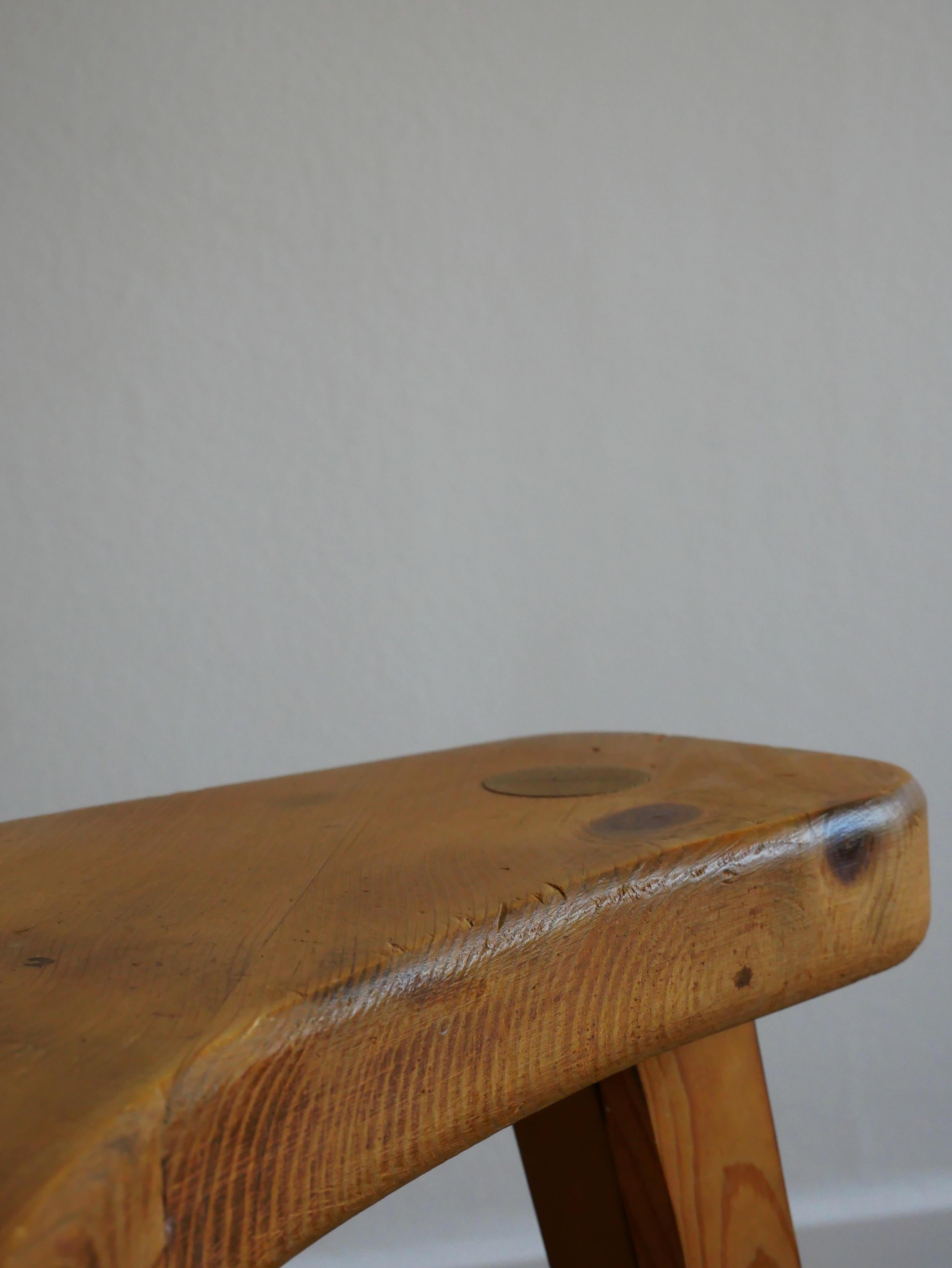 Swedish Pine Stool of Stig Sandqvist For Sale 2