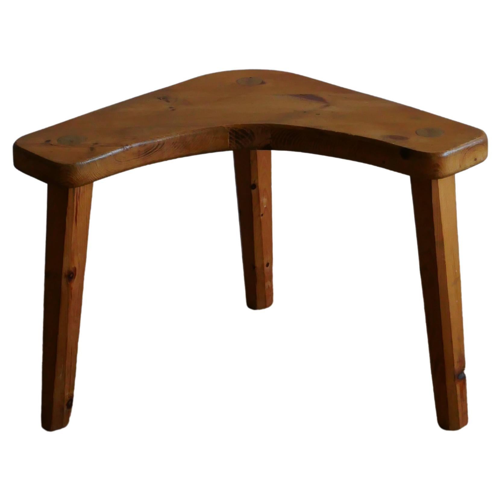 Swedish Pine Stool of Stig Sandqvist For Sale