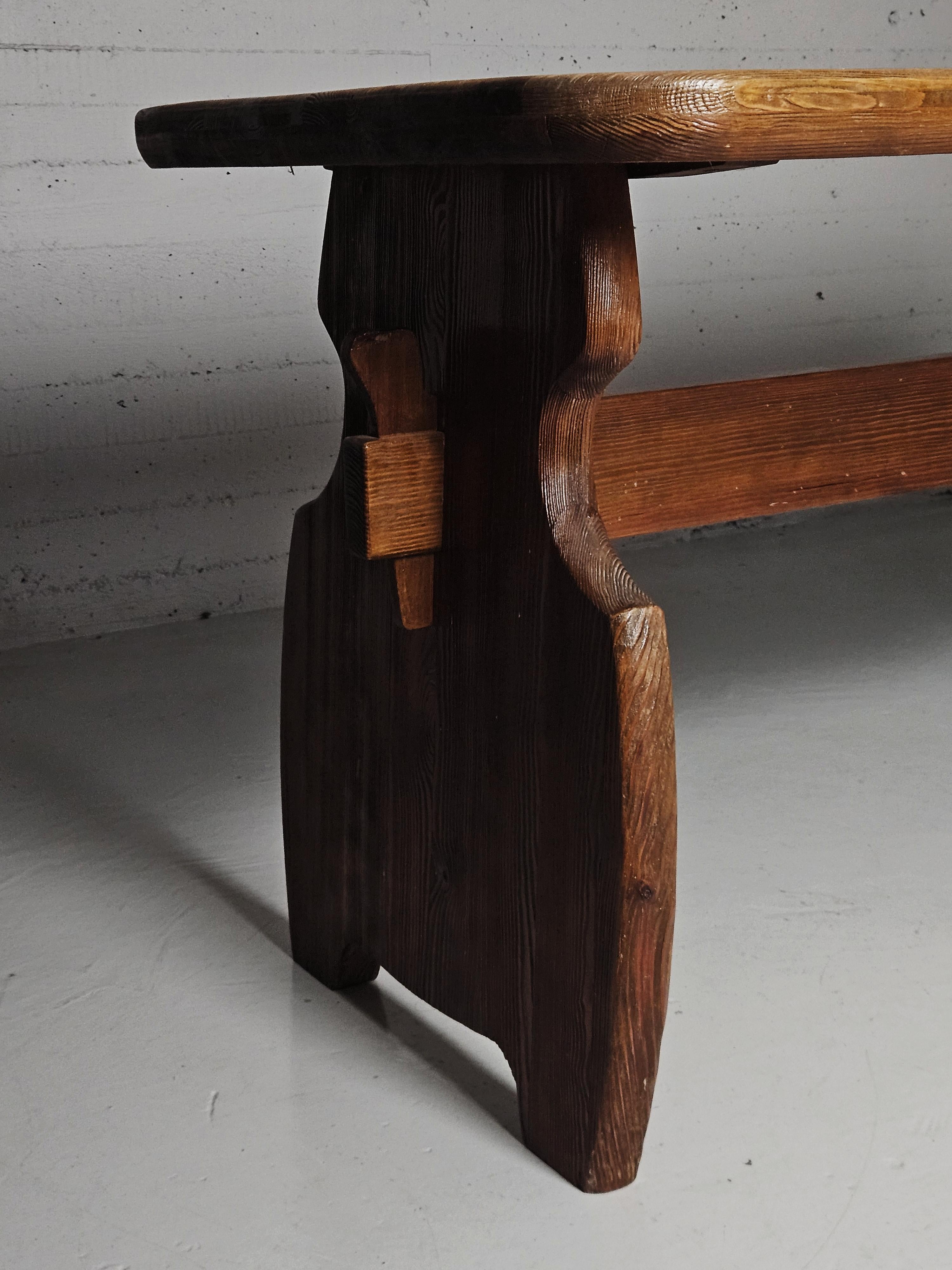 20th Century Swedish pine table by unknown designer from the 1940s For Sale