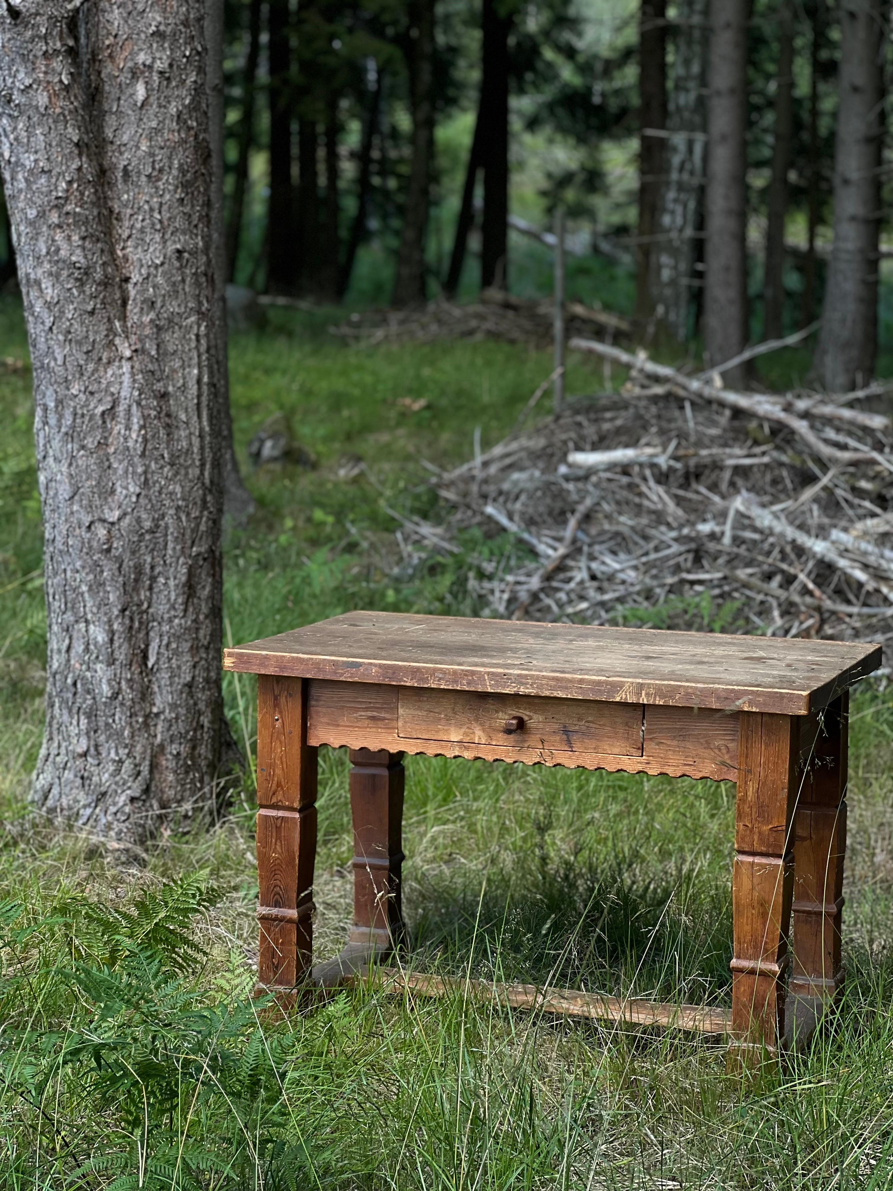 Swedish pine table Dated circa 1800 Folk Art Peasant high quality Hand Crafted 3