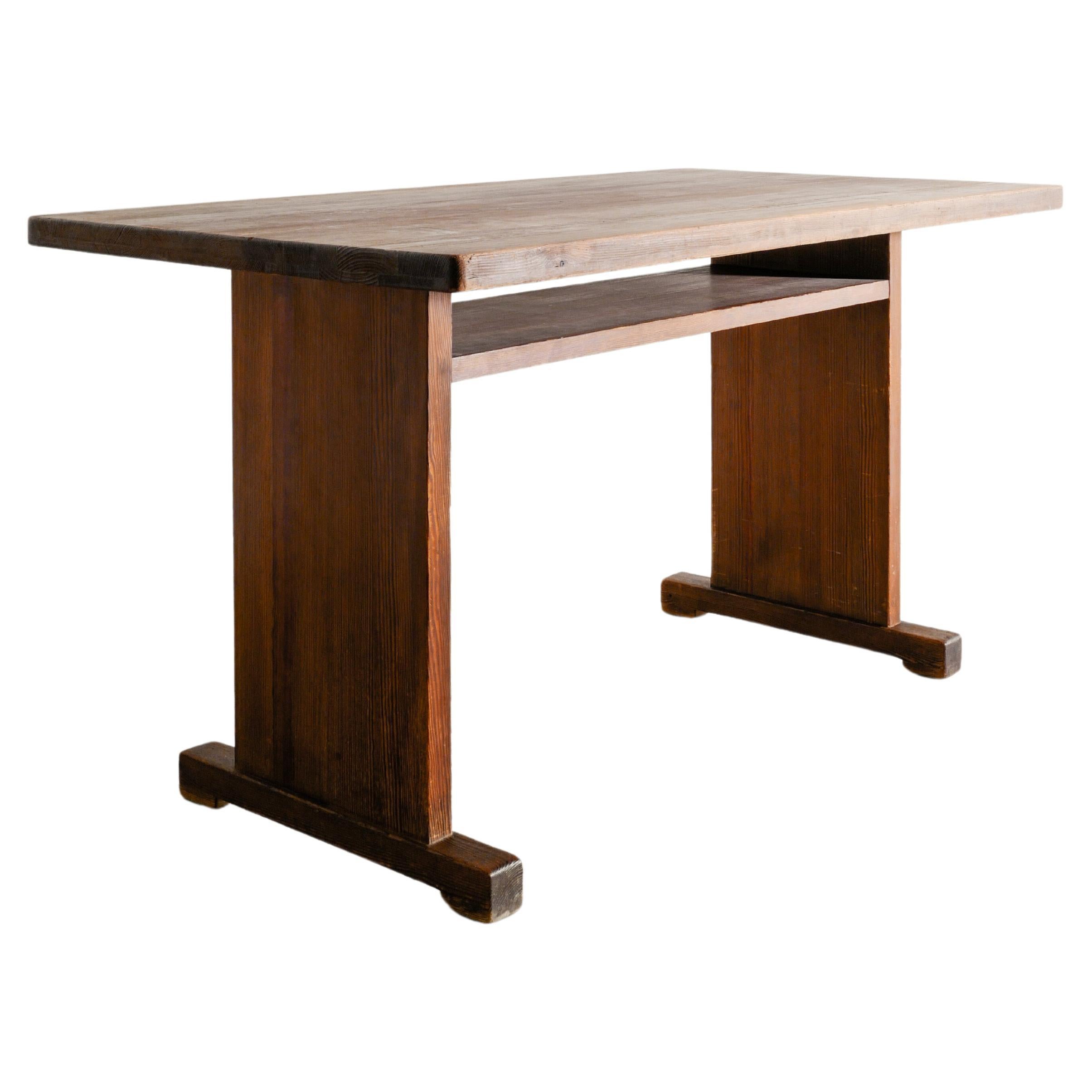 Swedish Pine Table / Desk in style of Axel Einar Hjorth Produced in Sweden 1930s For Sale