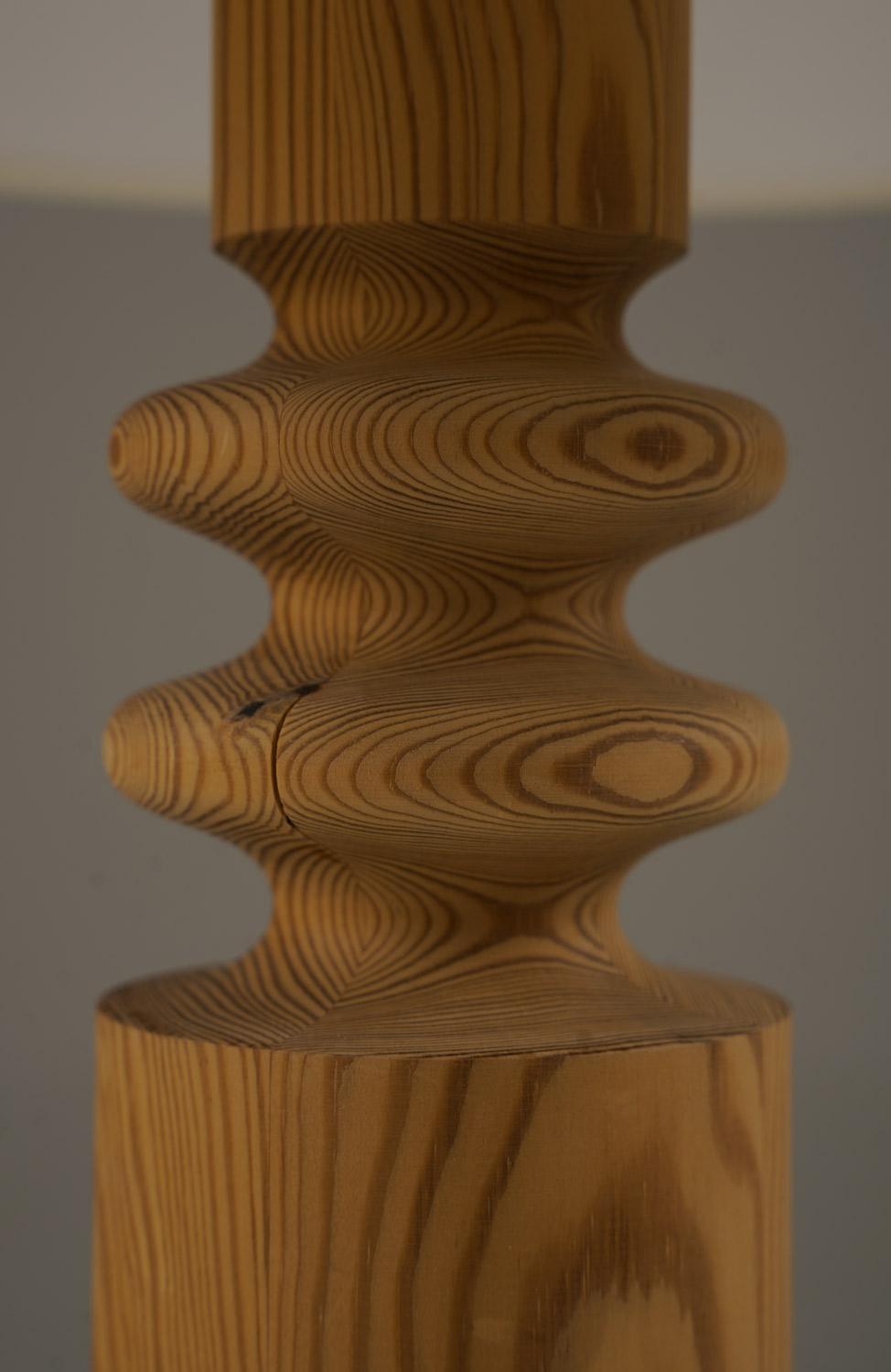 Swedish Pine Table Lamp by Luxus, 1970s In Good Condition For Sale In Karlstad, SE