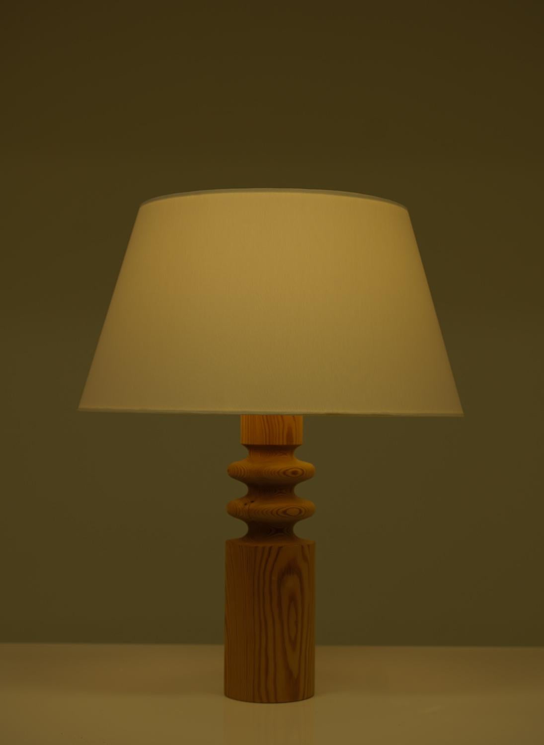 20th Century Swedish Pine Table Lamp by Luxus, 1970s For Sale