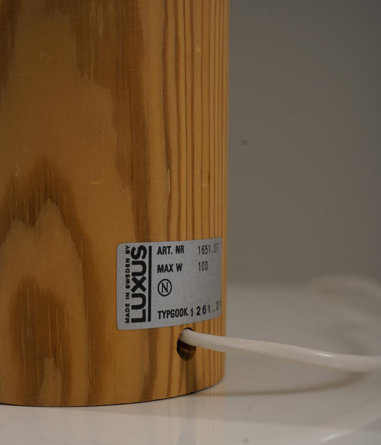 Swedish Pine Table Lamp by Luxus, 1970s For Sale 1