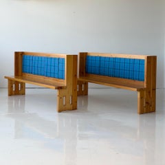 Swedish Pine Upholstered Banquette Benches