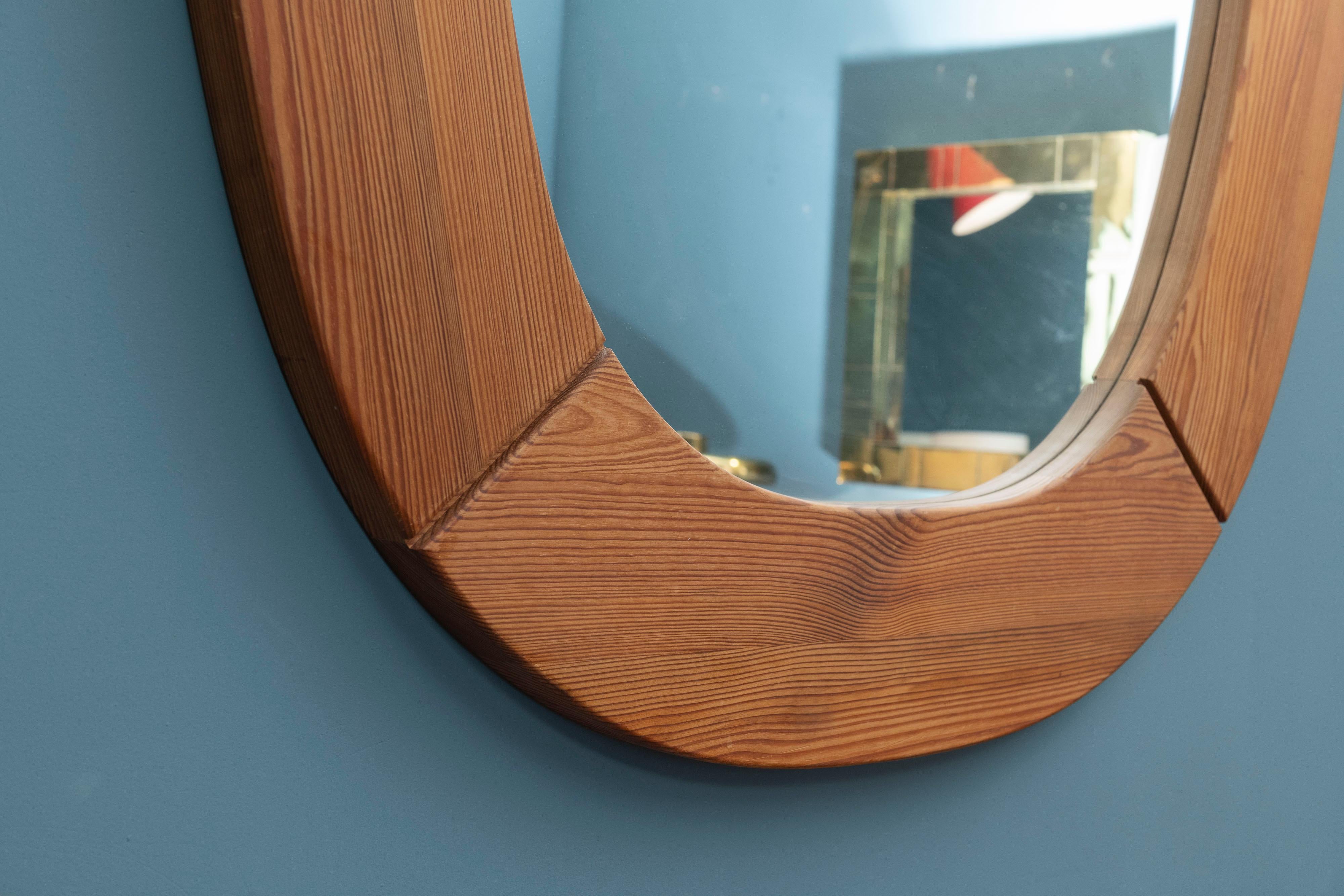 Swedish Pine Wall Mirror by Glasmaster for Markaryd 1