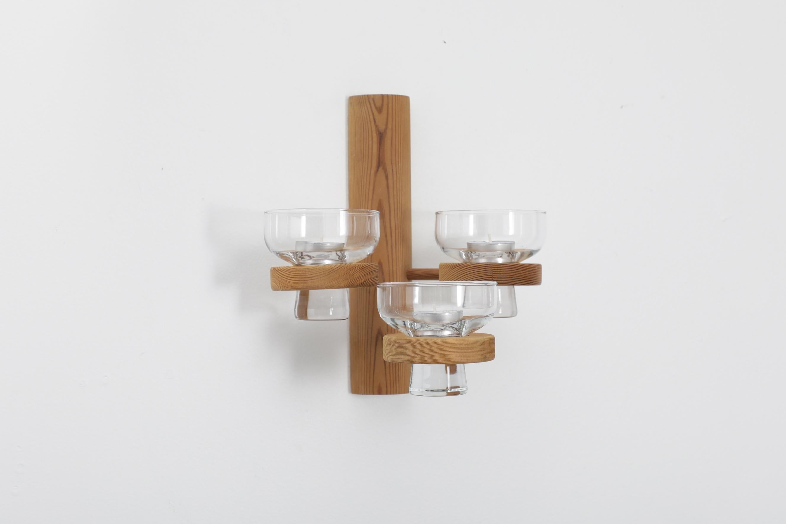 Swedish Pine Wall Mounted Candelabra In Good Condition In Los Angeles, CA