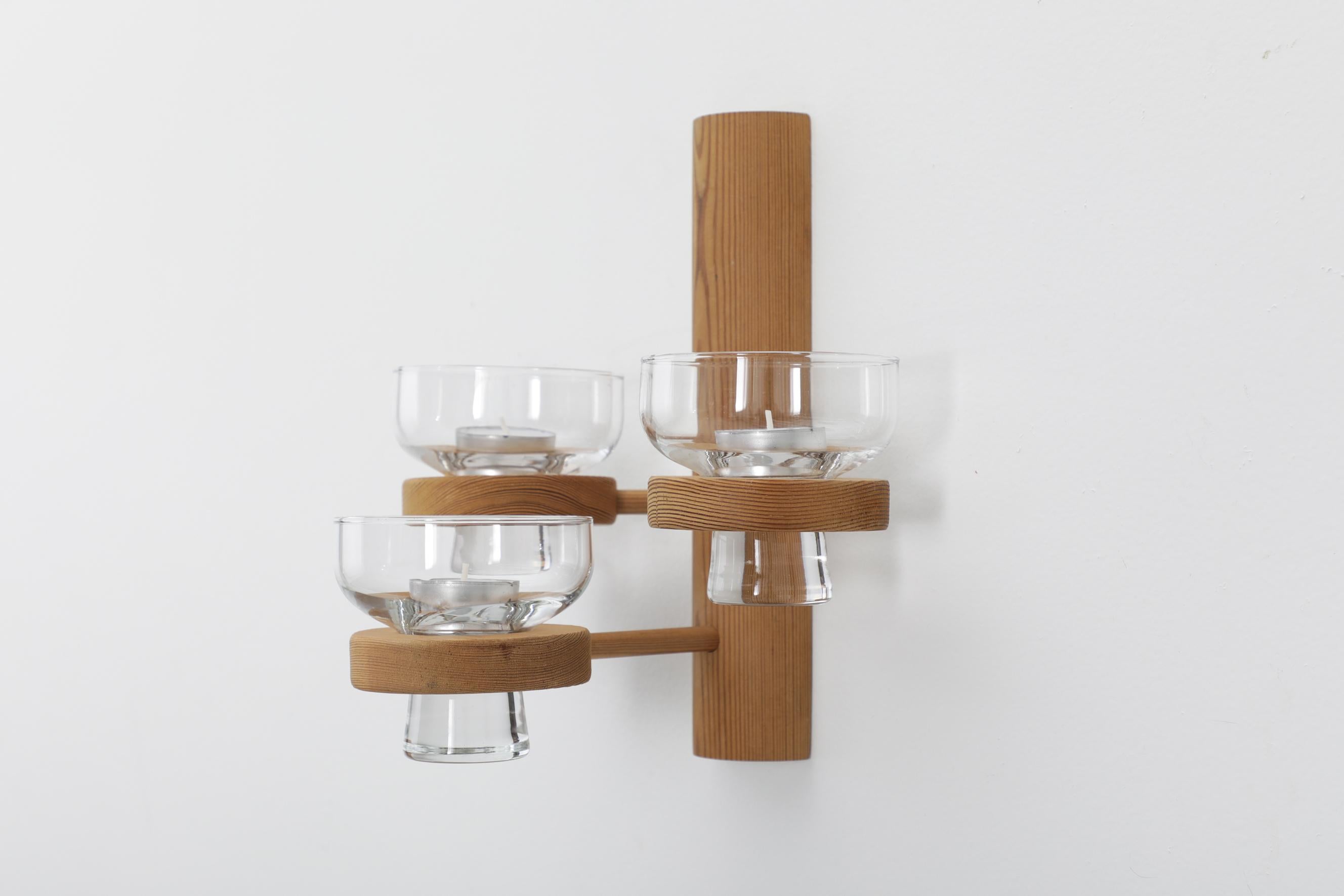 Swedish Pine Wall Mounted Candelabra 1