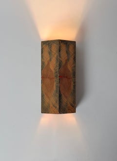 Wandleuchte aus schwedischem Kiefernholz mit natürlicher schwarzer Maserung, skandinavischer Modern-Stil, ca. 1980er Jahre