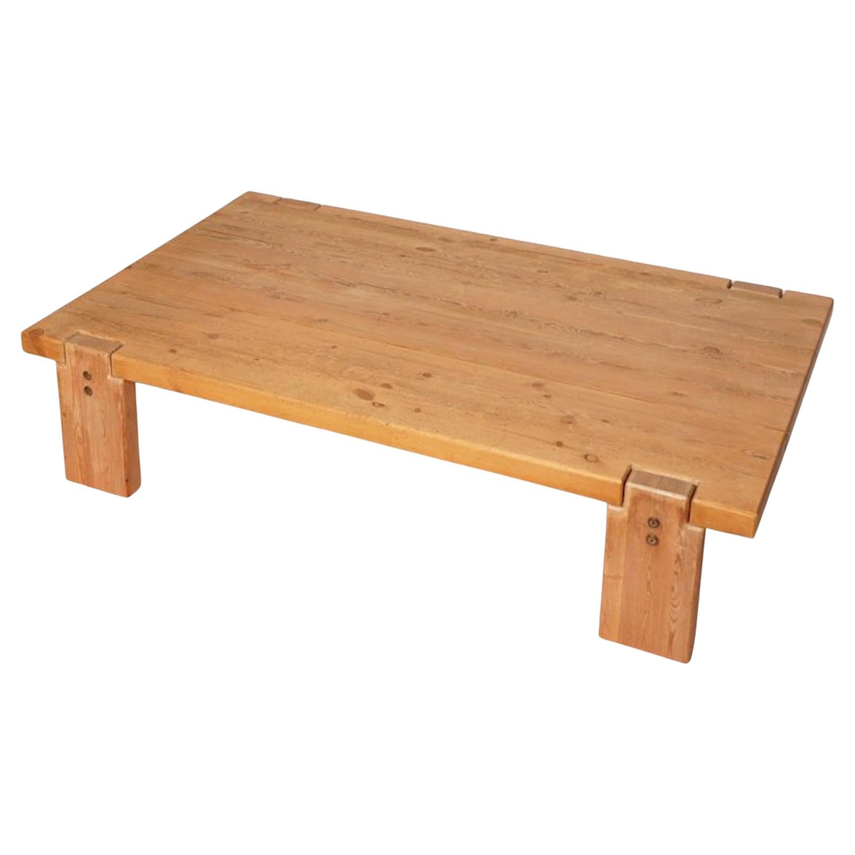 Swedish Pine Wood Low Coffee Table