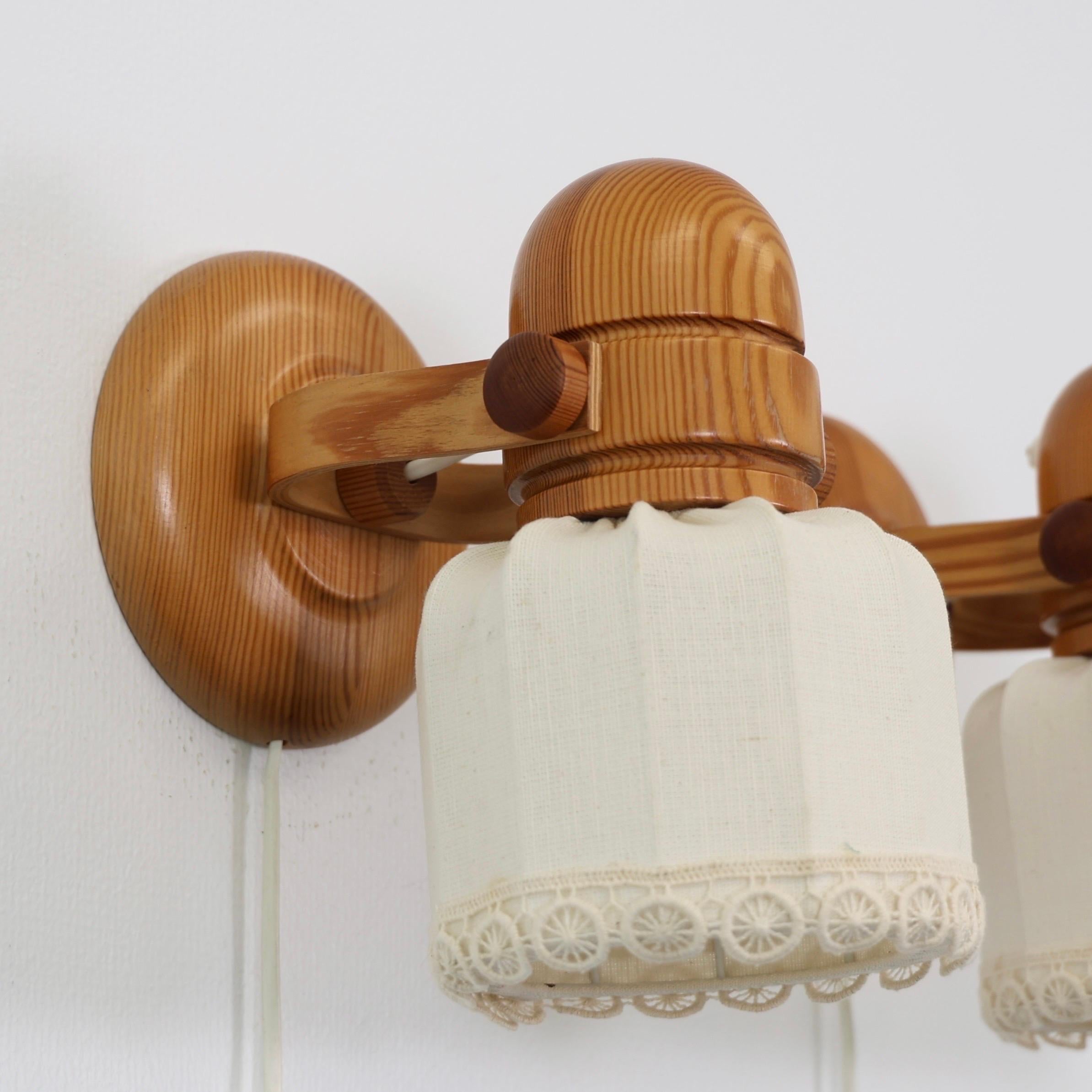 Lámparas suecas de madera de pino de Markslöjd, Suecia, años 80 en venta 3