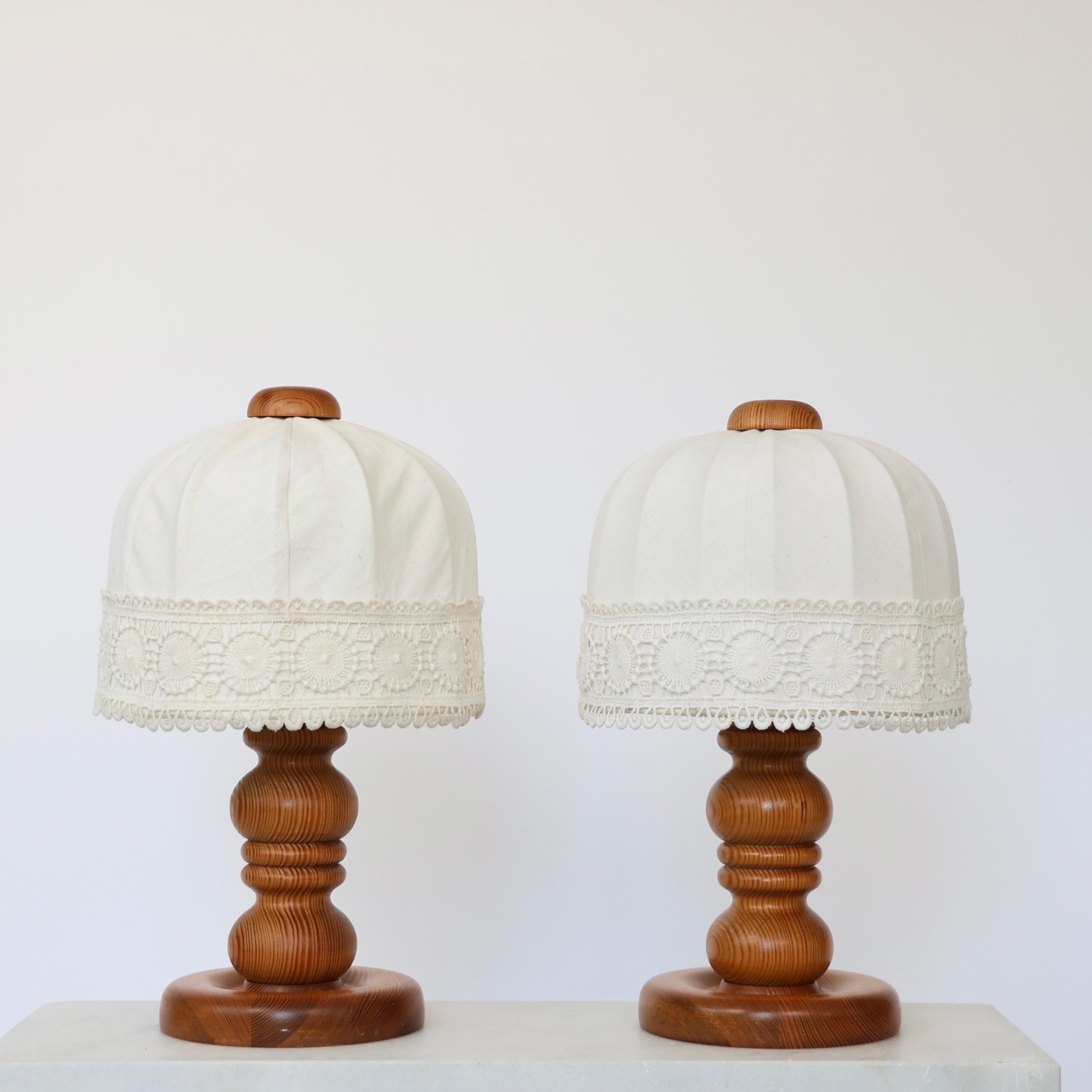 Svedese Lampade da tavolo svedesi in Wood Wood di Markslöjd, Svezia, anni '80 in vendita