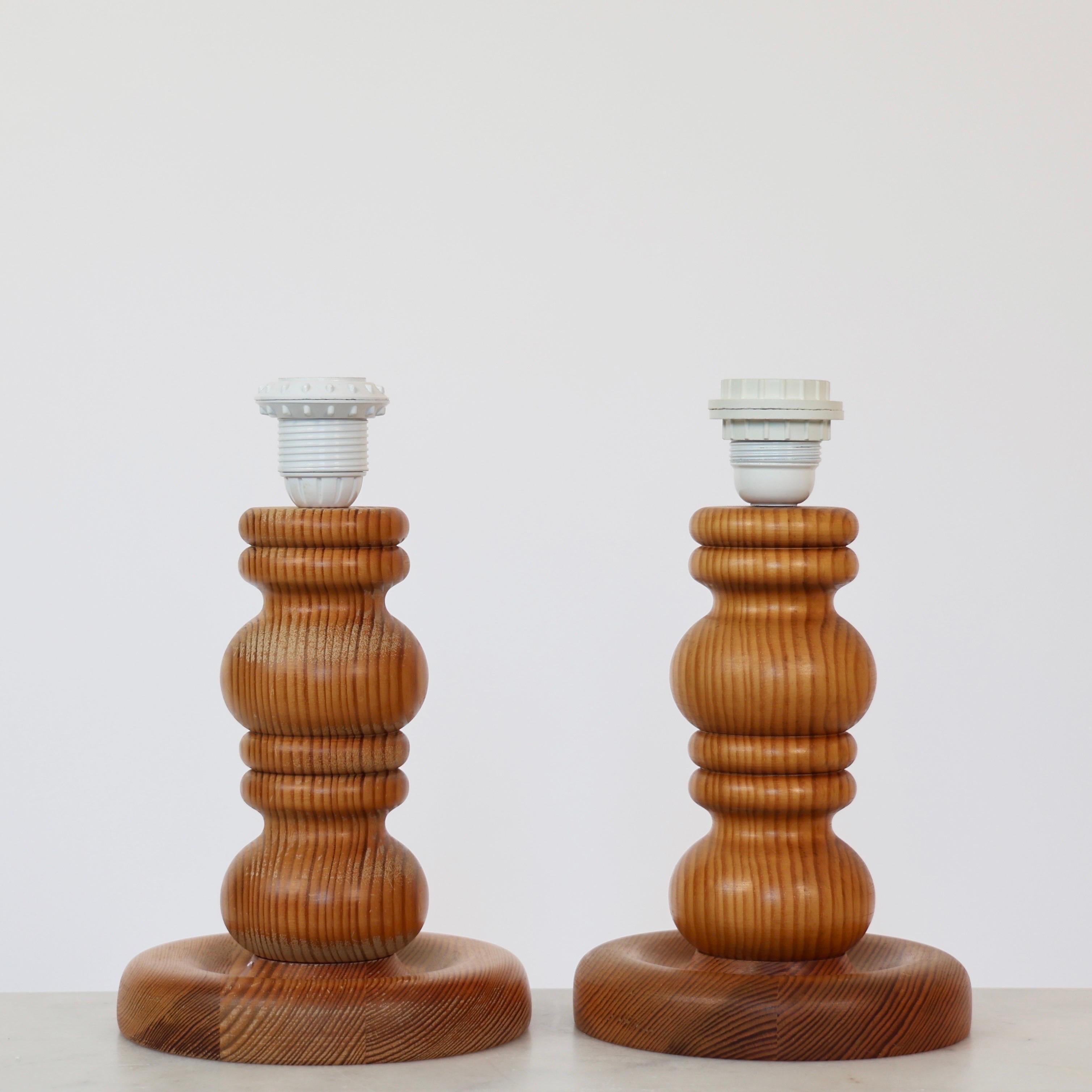 Lampes de table suédoises en bois de pin par Markslöjd, Suède, années 1980 en vente 2