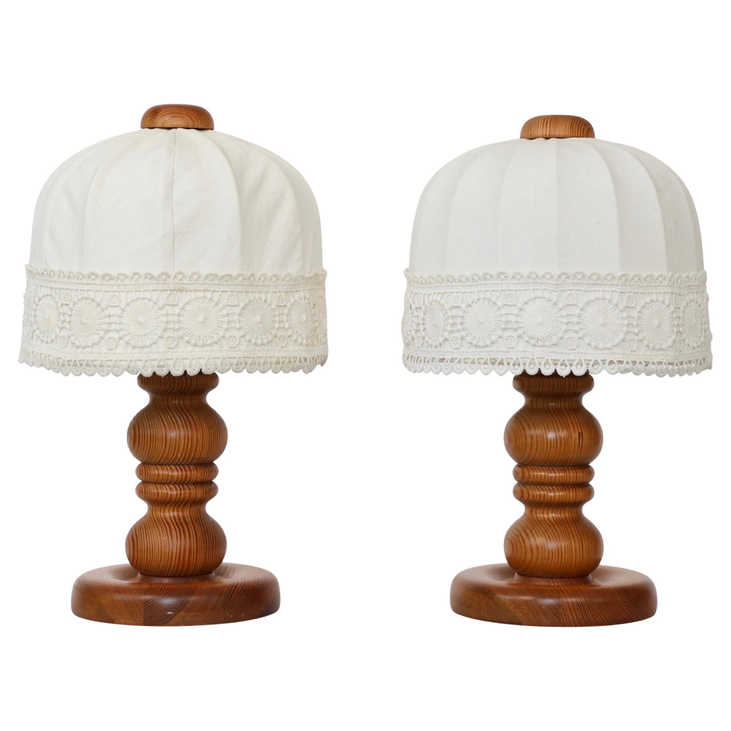 Lampade da tavolo svedesi in Wood Wood di Markslöjd, Svezia, anni '80