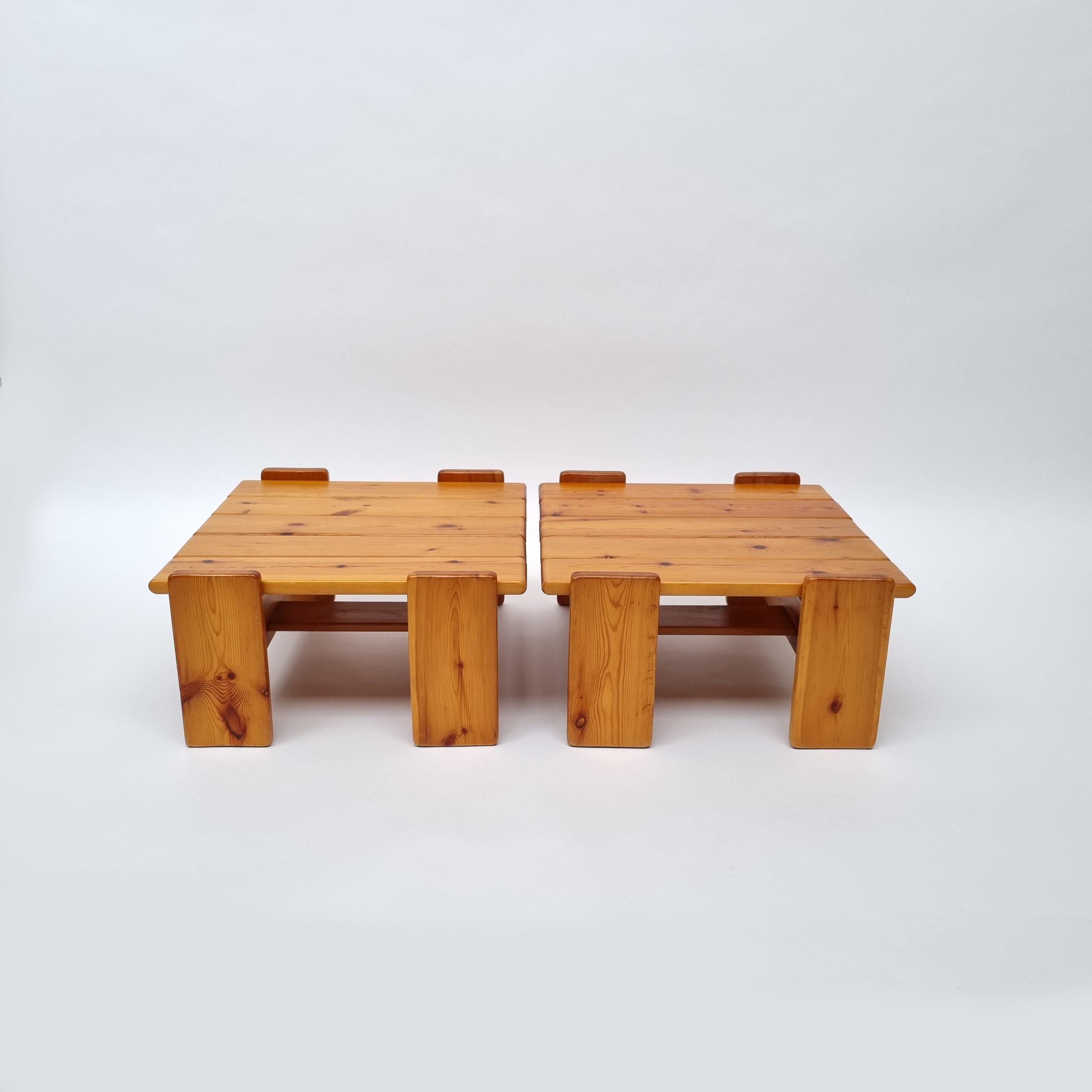 A Swedish pinewood coffee table or side table, 1970s. Purity of form enhances the beauty of wood.