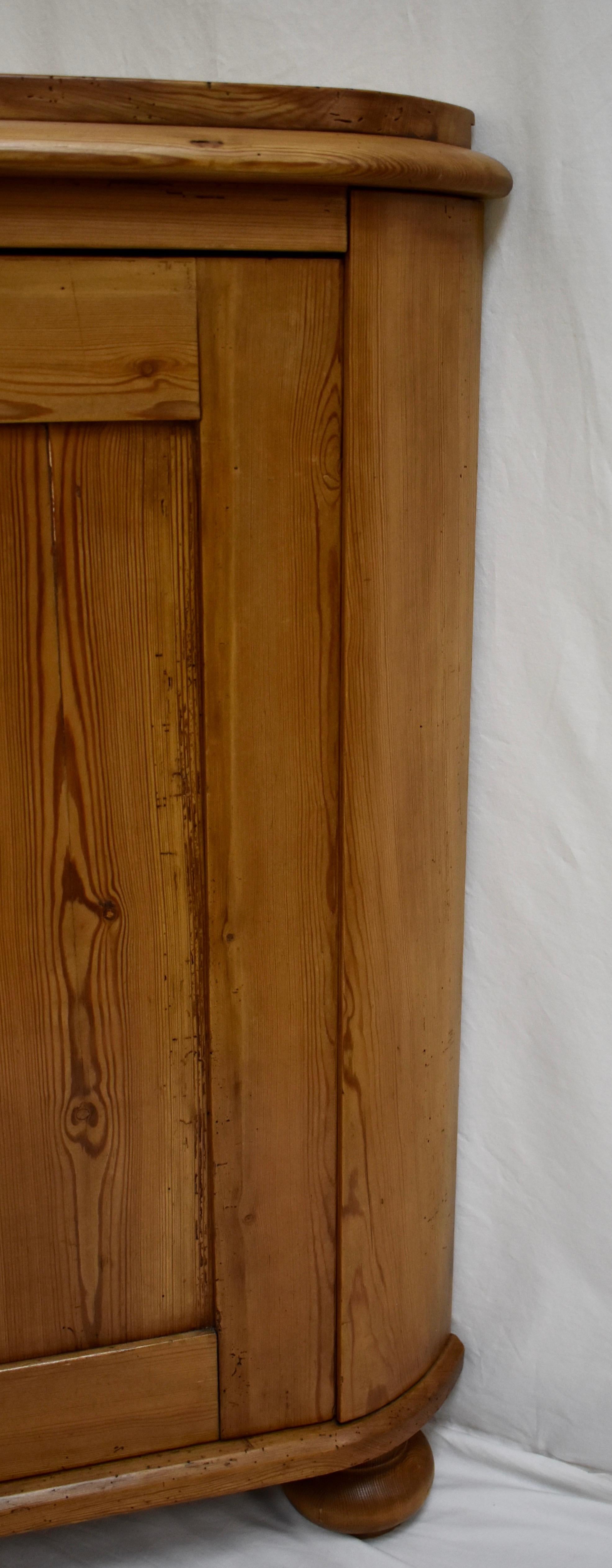 Swedish Pitch Pine One Door Corner Cupboard 1