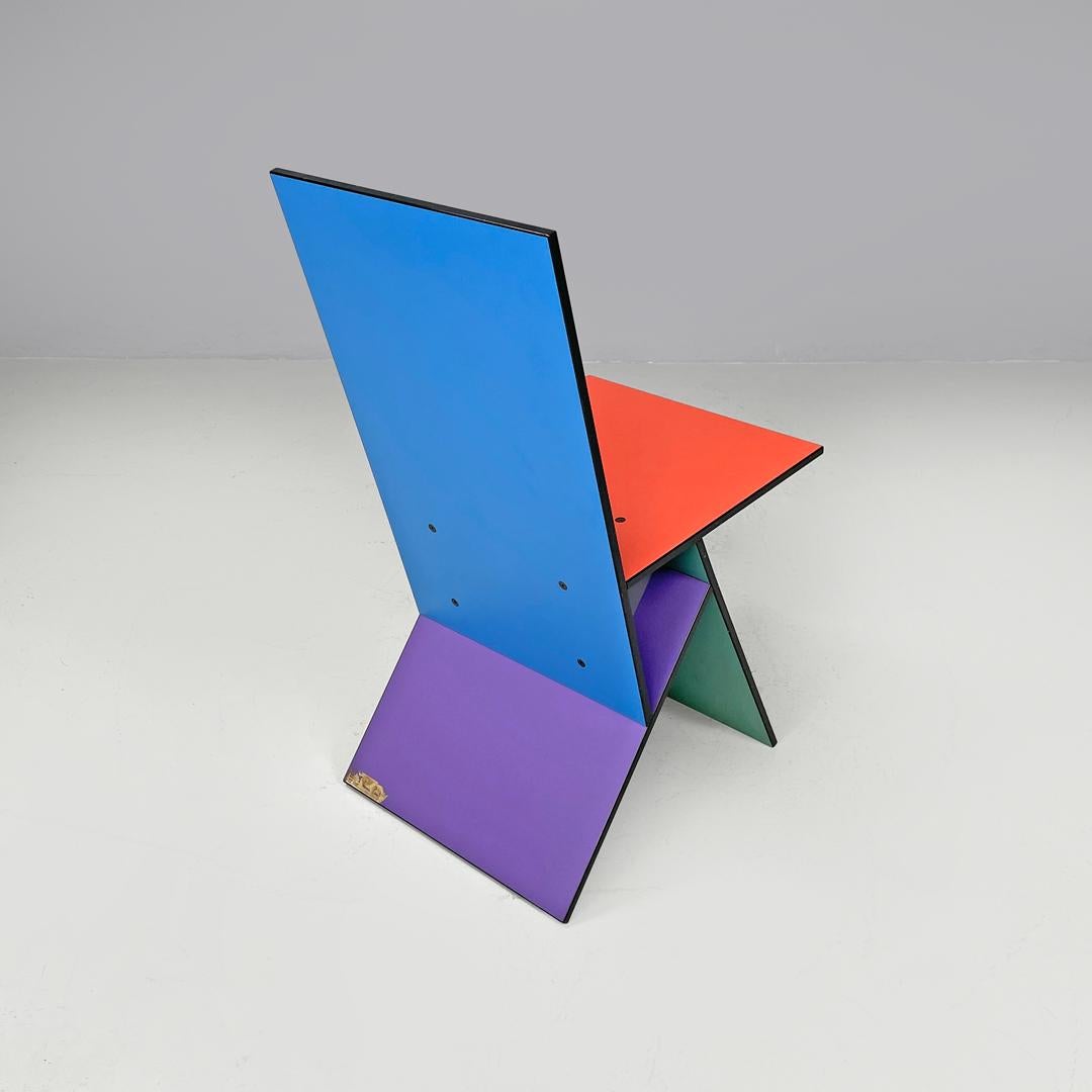 Swedish postmodern colorful formica chair Vilbert by Verner Panton for Ikea 1993 In Good Condition For Sale In MIlano, IT