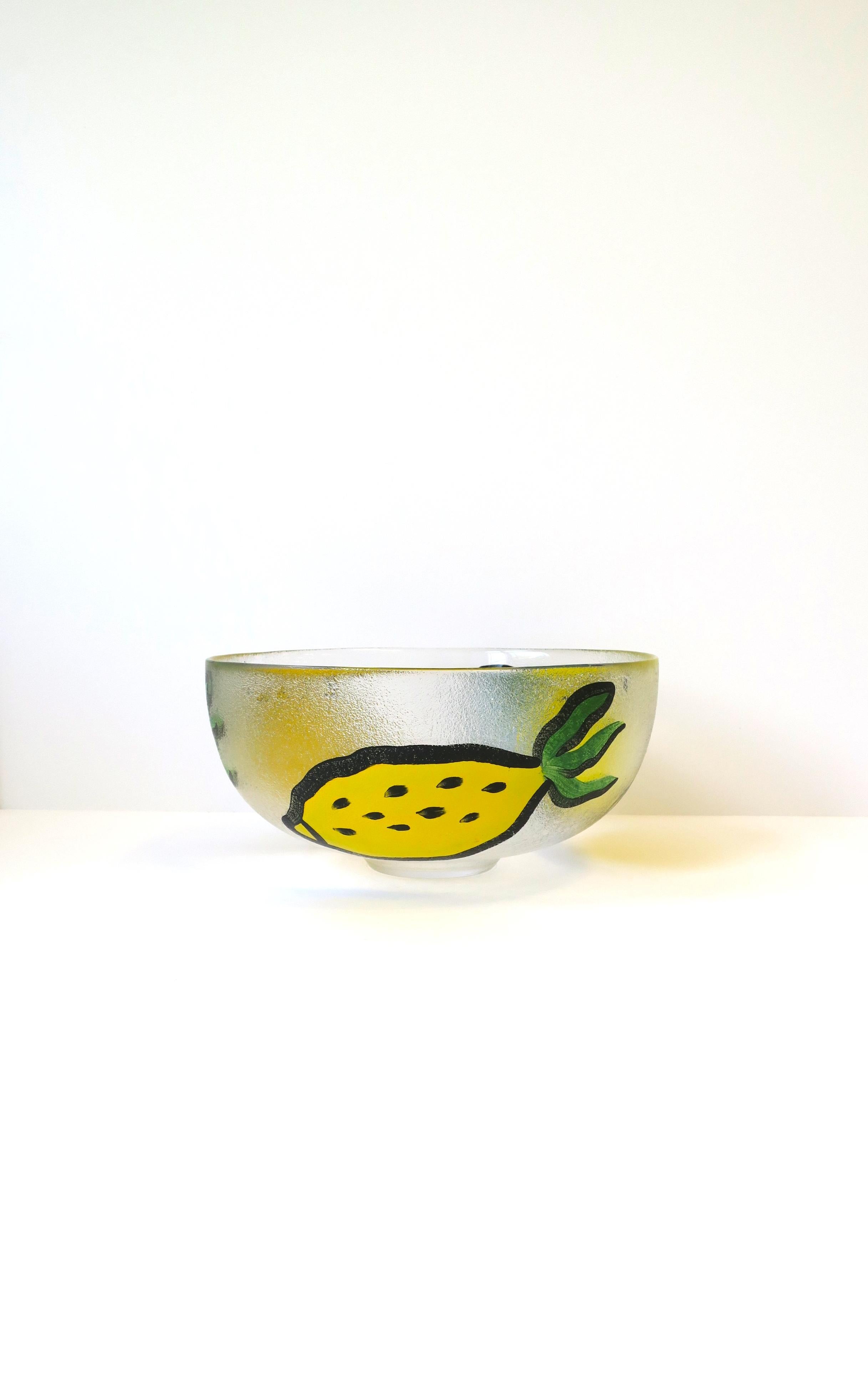 Swedish Postmodern Lemons Centerpiece Bowl by Ulrica Hydman-Vallien, 1990s For Sale 2