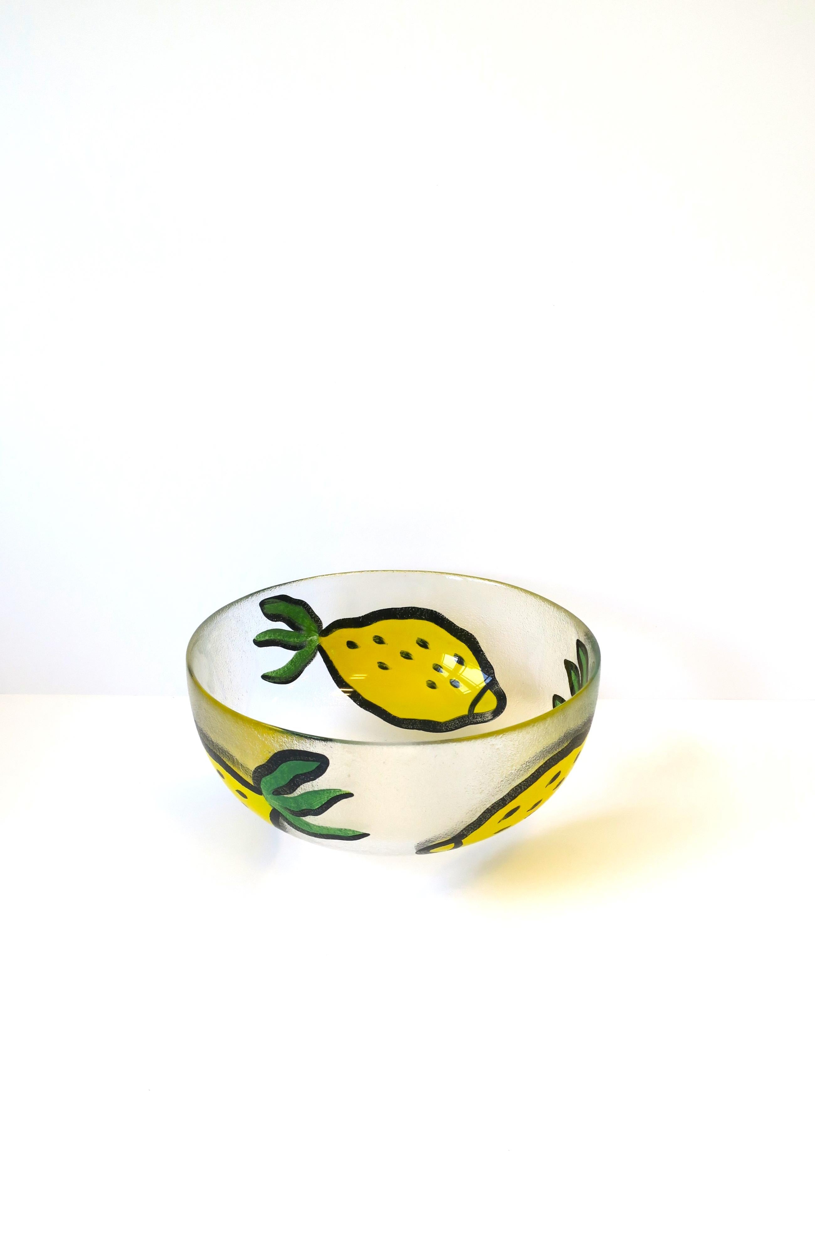 20th Century Swedish Postmodern Lemons Centerpiece Bowl by Ulrica Hydman-Vallien, 1990s For Sale