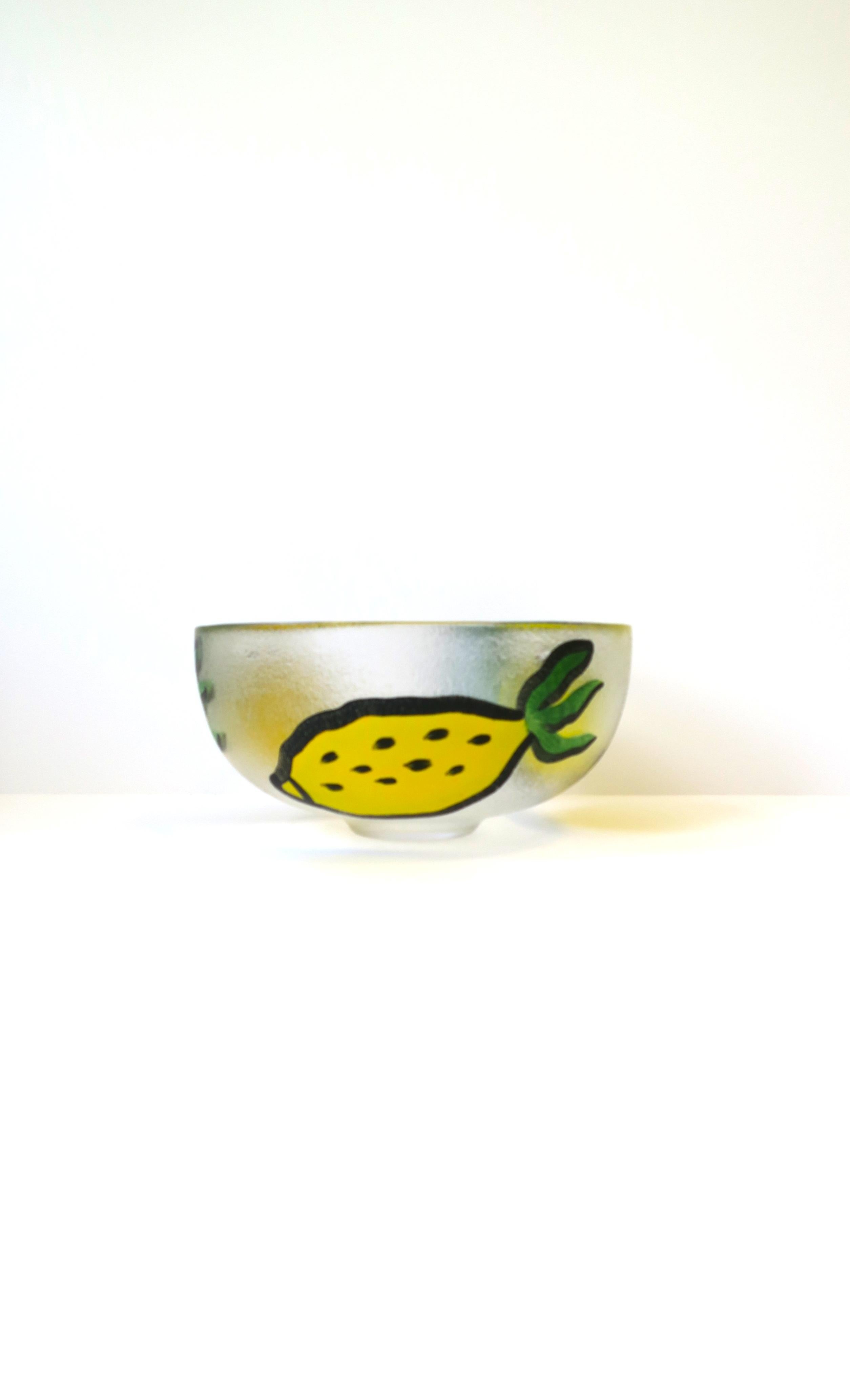 Swedish Postmodern Lemons Centerpiece Bowl by Ulrica Hydman-Vallien, 1990s For Sale 1
